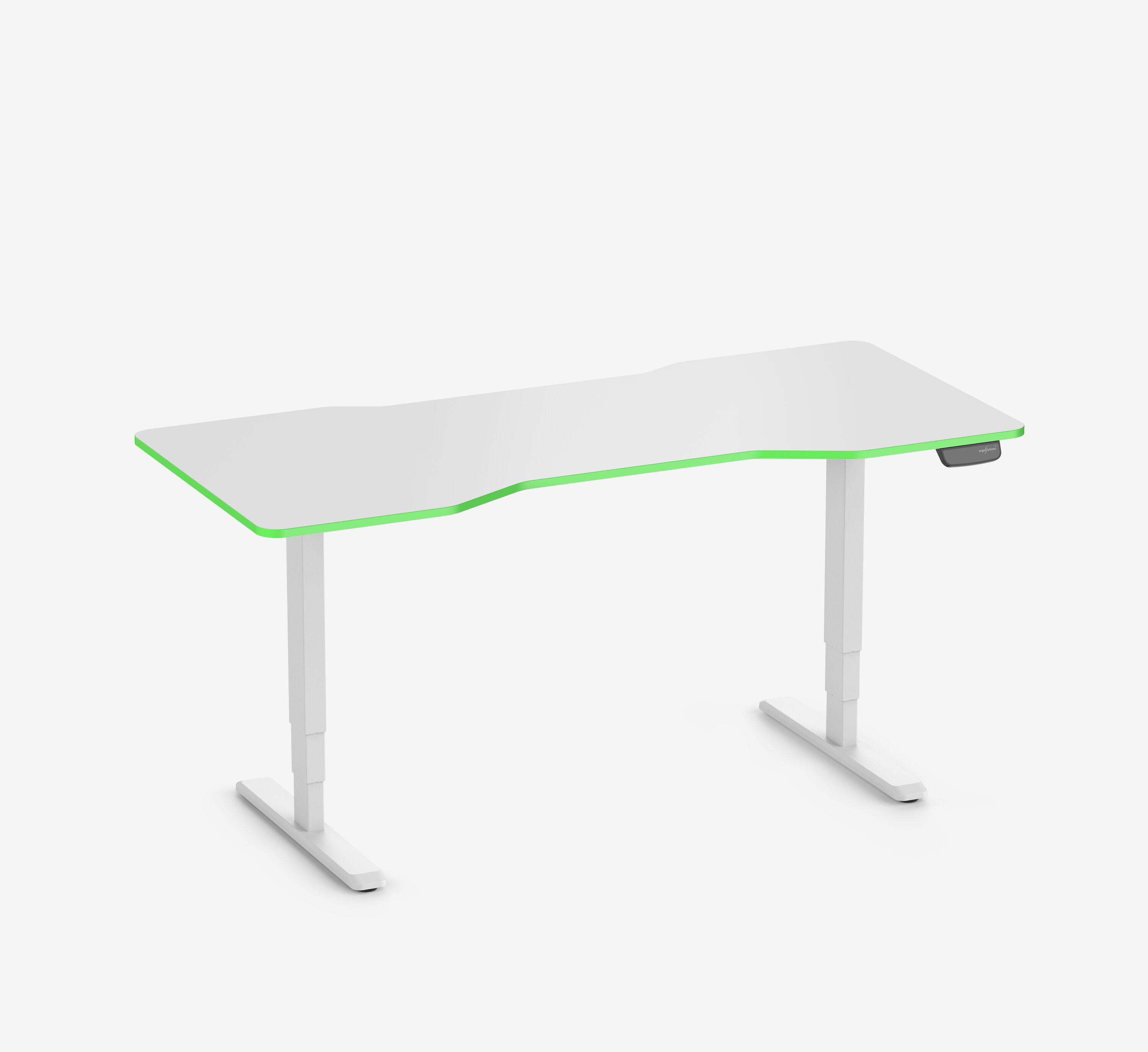 Scrivania da gaming PRIMUS Cockpit, Bianco Silk-Touch Acid Green 180x80