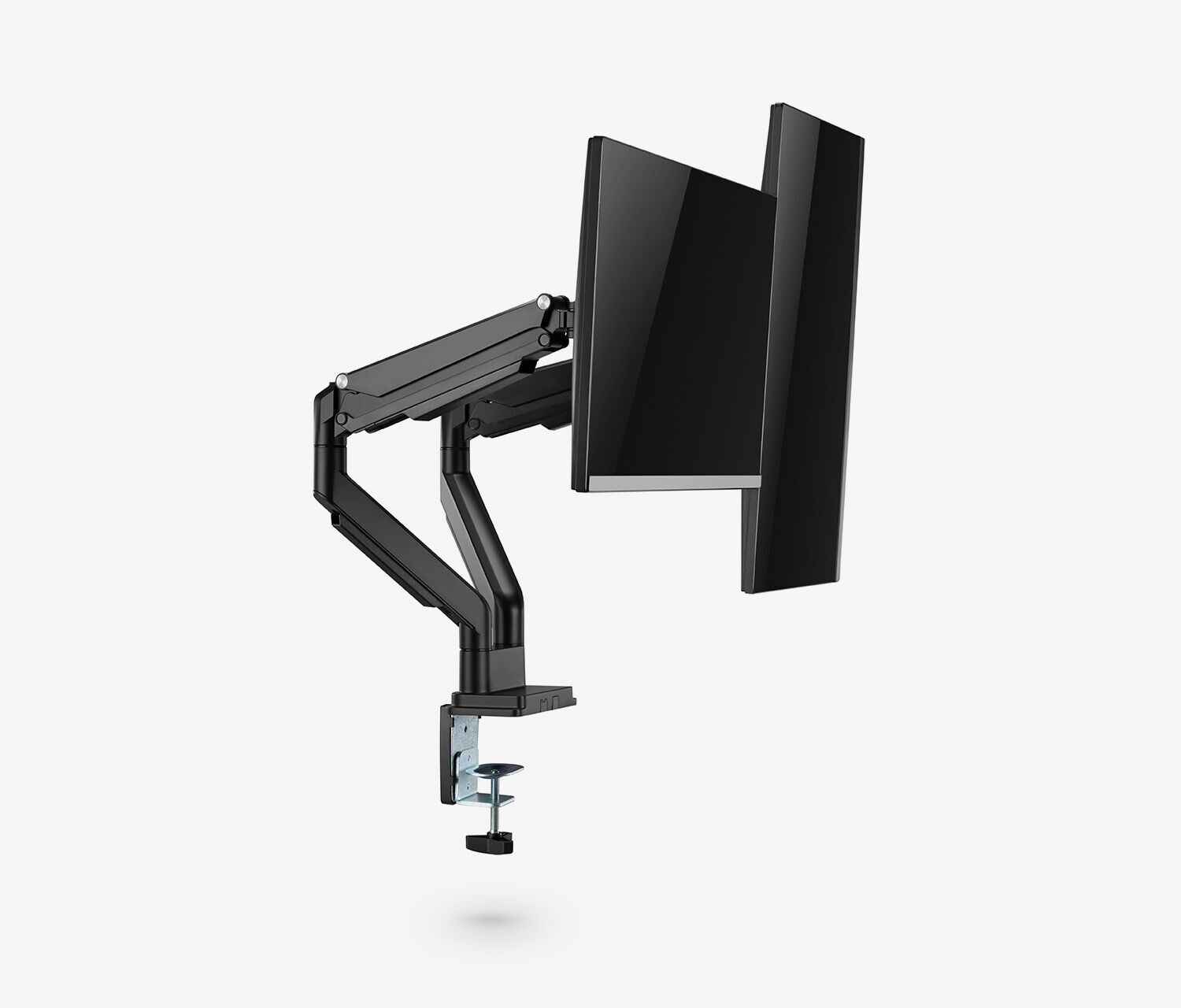 Braccio per monitor doppio a gas - nero