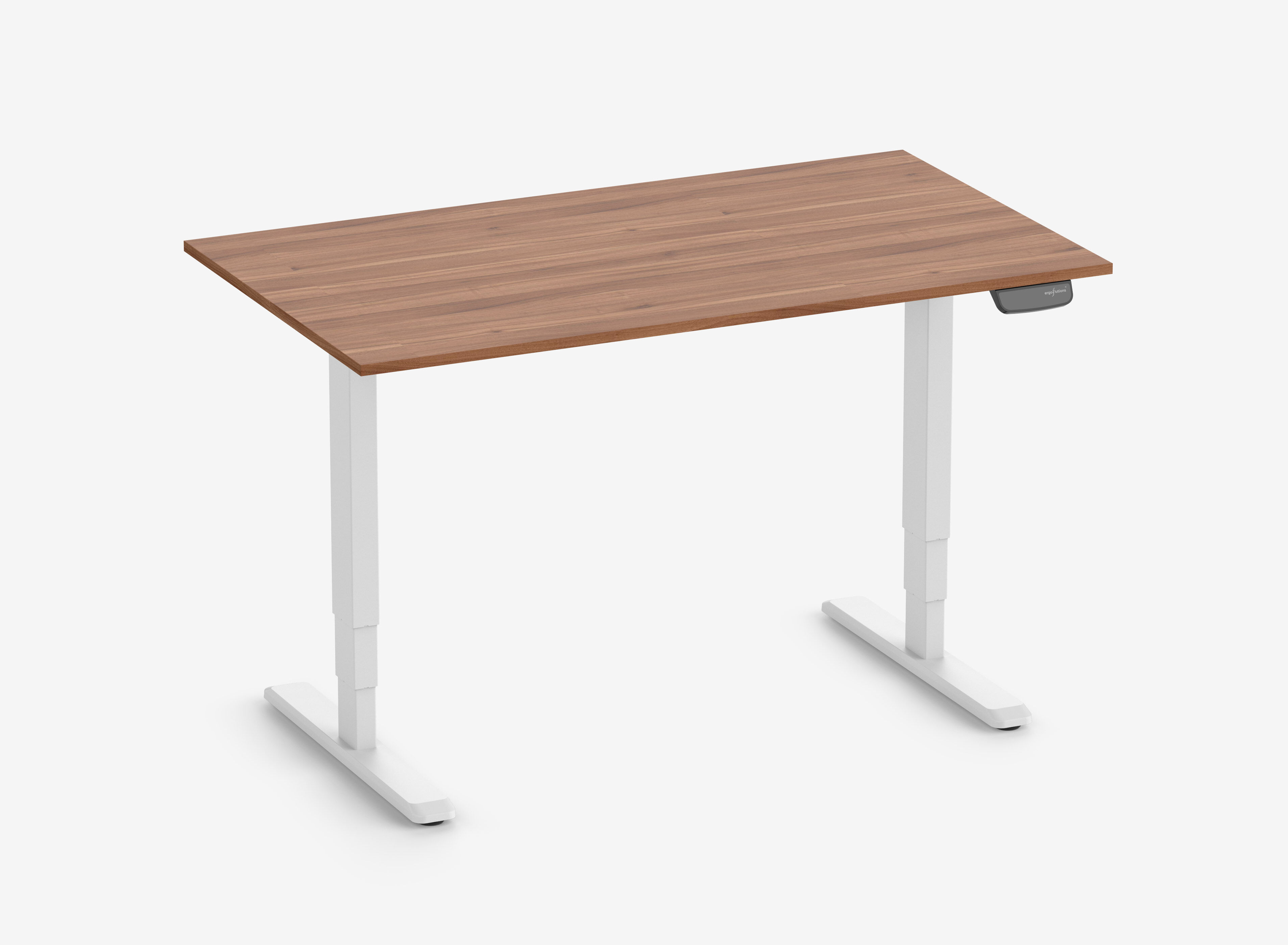 Scrivania rettangolare PRIMUS, Telaio Bianco, Piano 1400 x 800 x 19 mm Noce