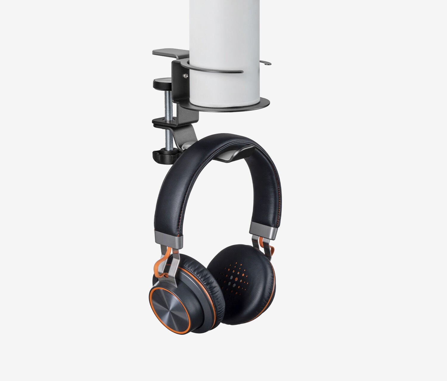Supporto per headset con portabicchiere integrato