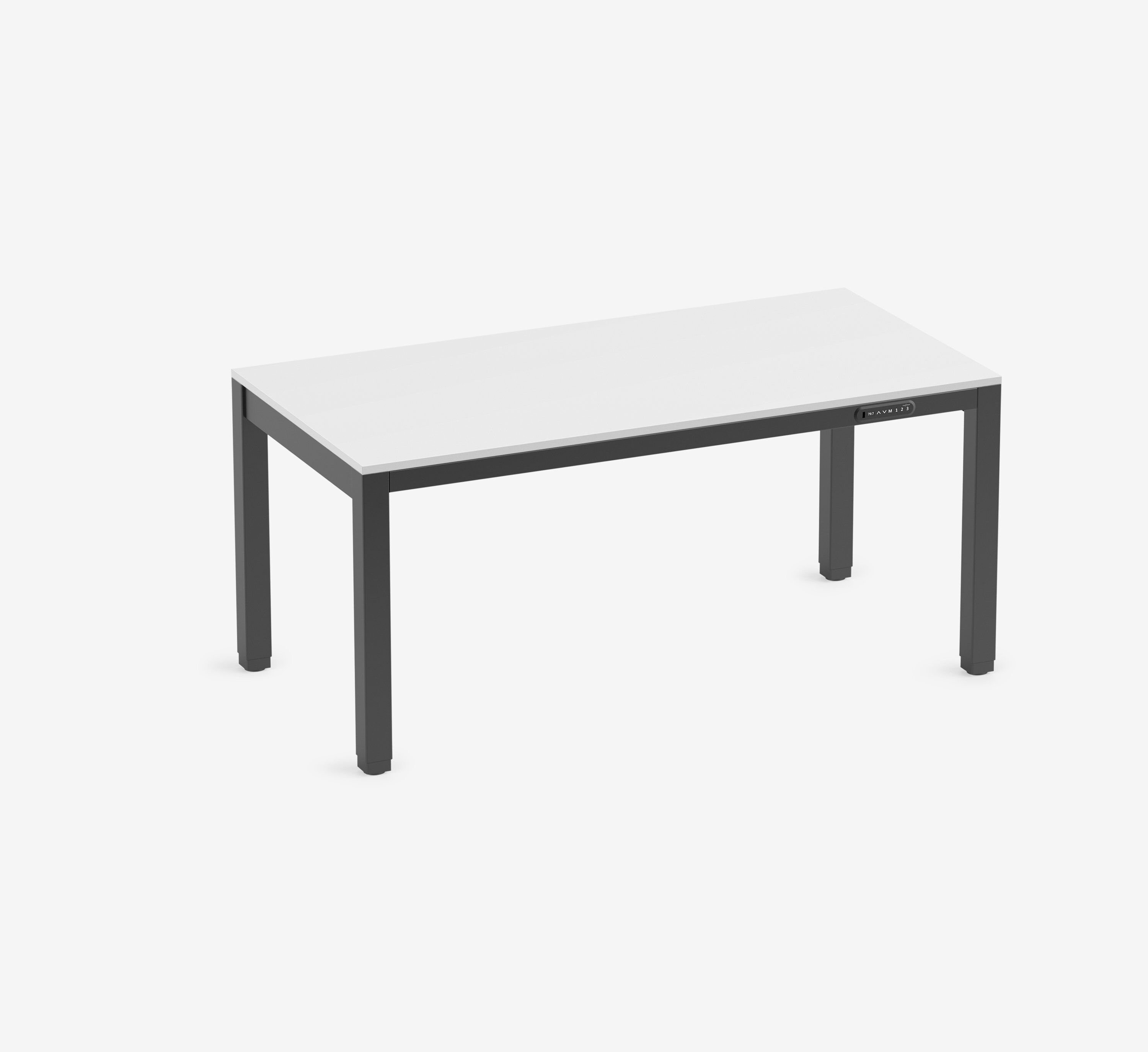 Scrivania PRIMUS a 4 gambe Nero Bianco top 1600 x 800 x 25 mm