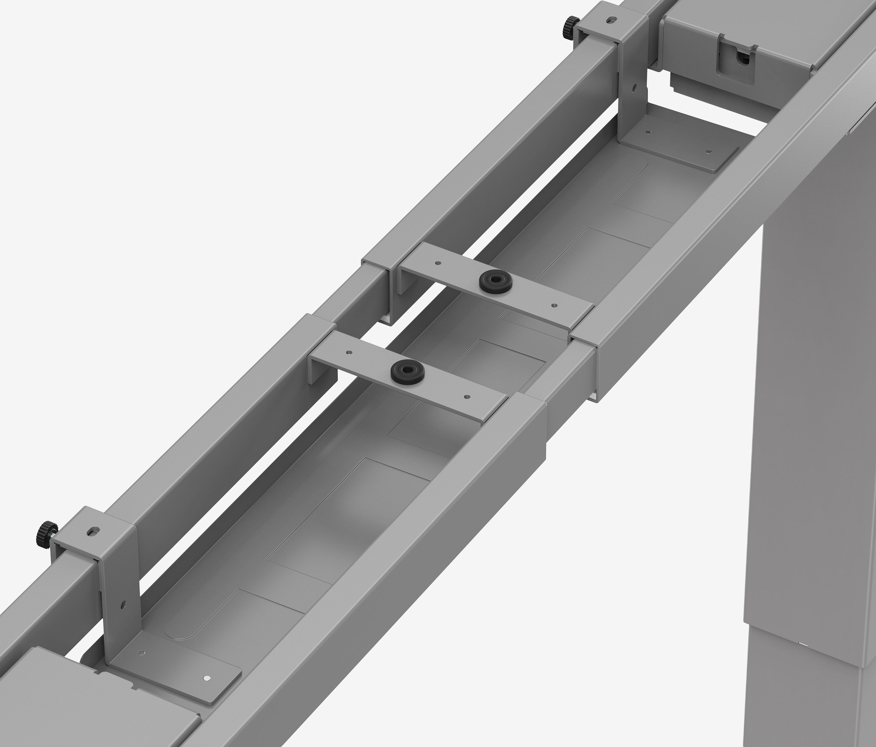 Scrivania PRIMUS con piano sagomato, Telaio Grigio 1600 x 800/1000 x 25 mm Faggio, Versione Destra