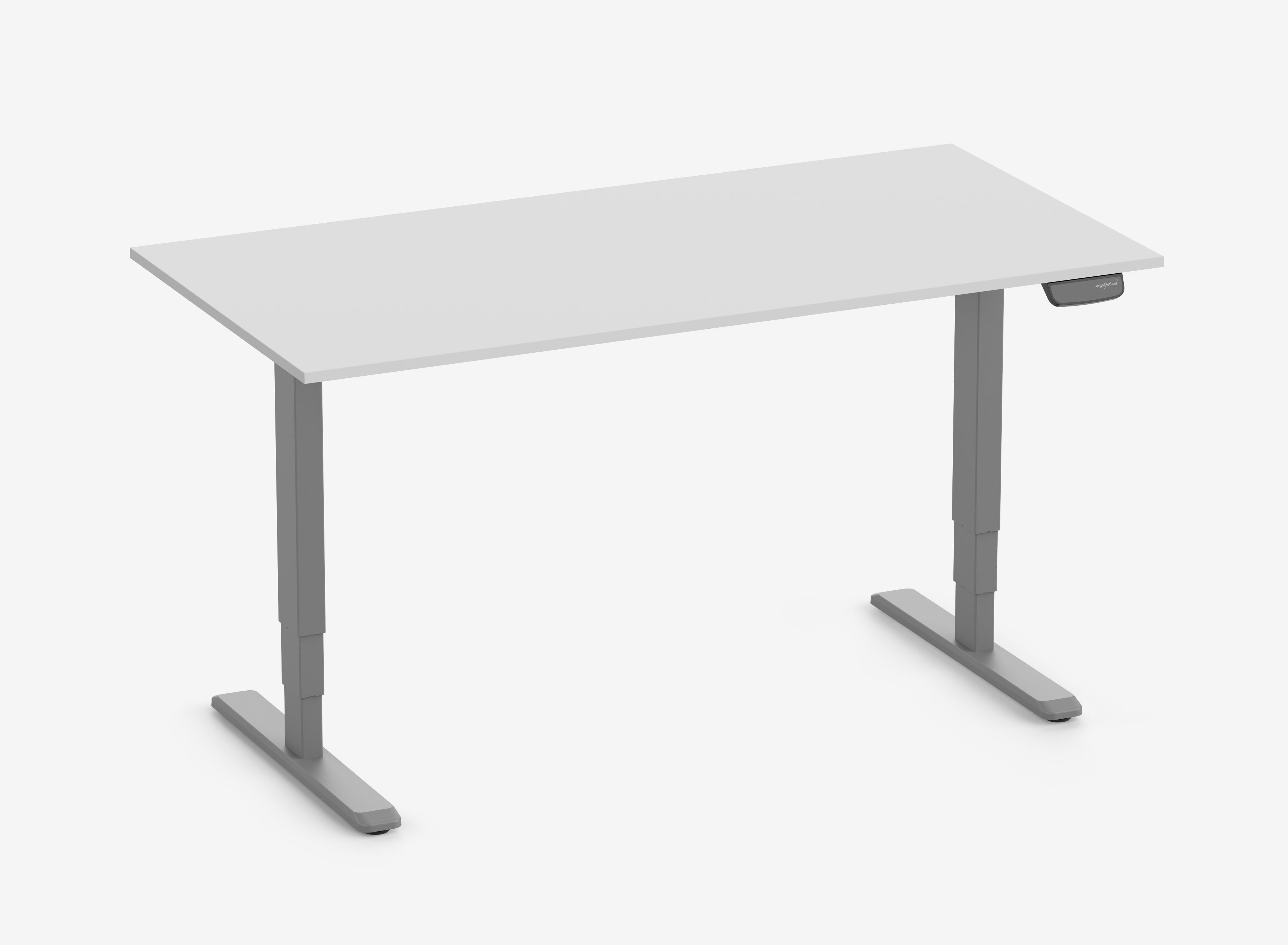 Scrivania rettangolare PRIMUS, Telaio Grigio, Piano 1600 x 800 x 25 mm Grigio chiaro