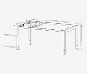 Scrivania PRIMUS a 4 gambe Bianco Bianco top 2200 x 800 x 25 mm