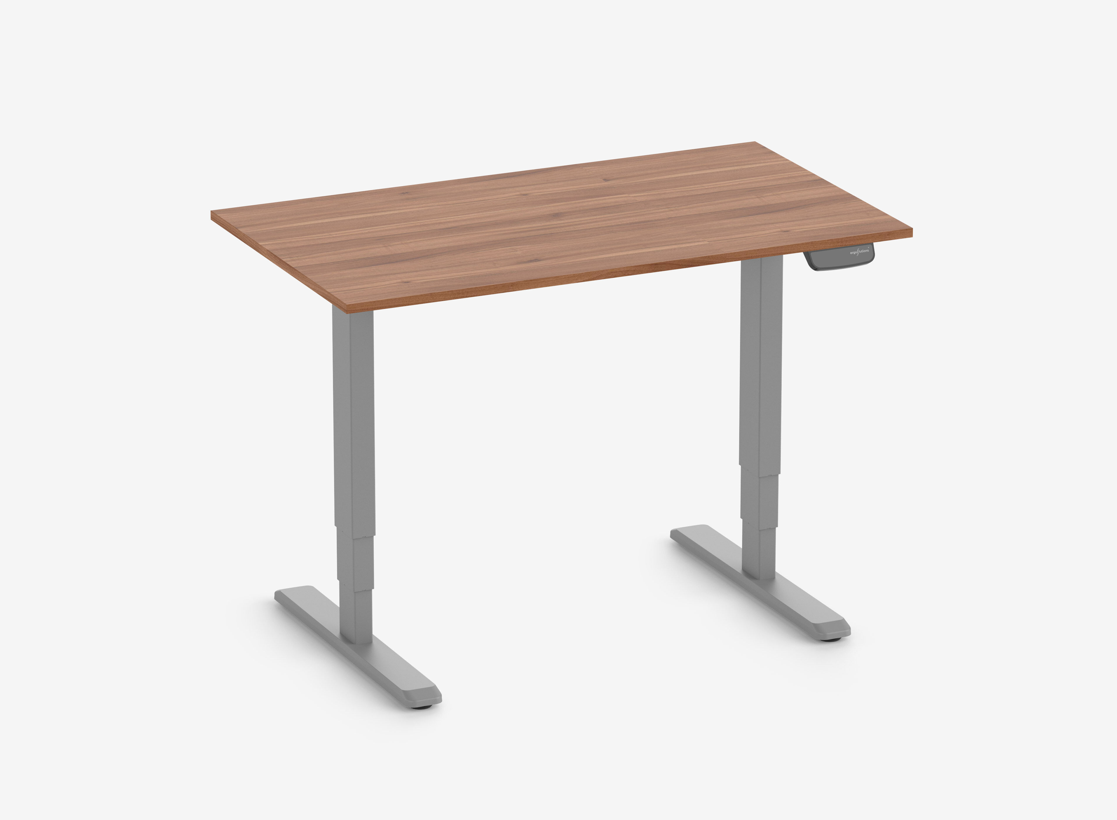 Scrivania rettangolare PRIMUS, Telaio Grigio, Piano 1200 x 700 x 19 mm Noce