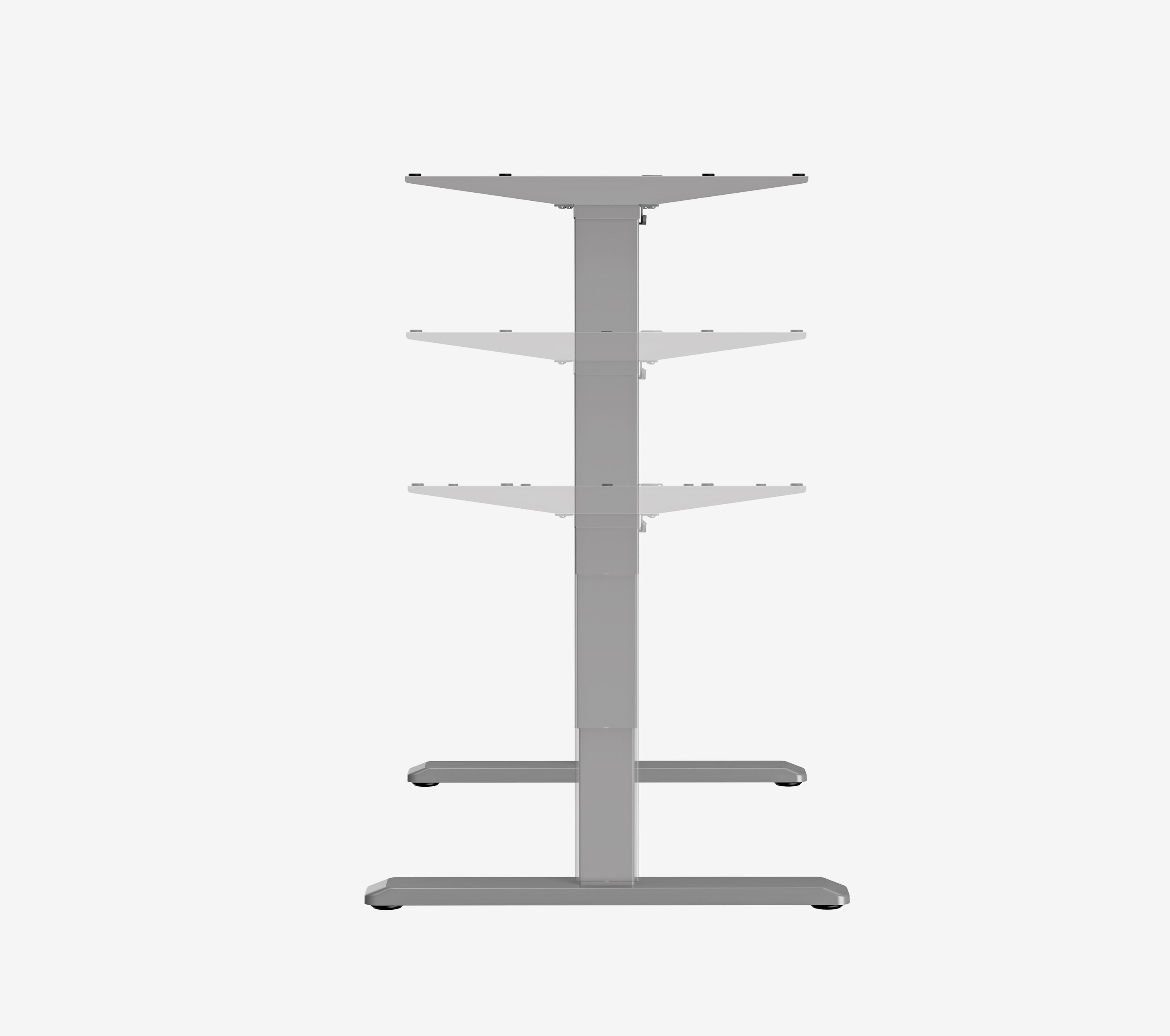 Scrivania PRIMUS con piano sagomato, Telaio Grigio 1600 x 800/1000 x 25 mm Betulla, Versione Sinistra