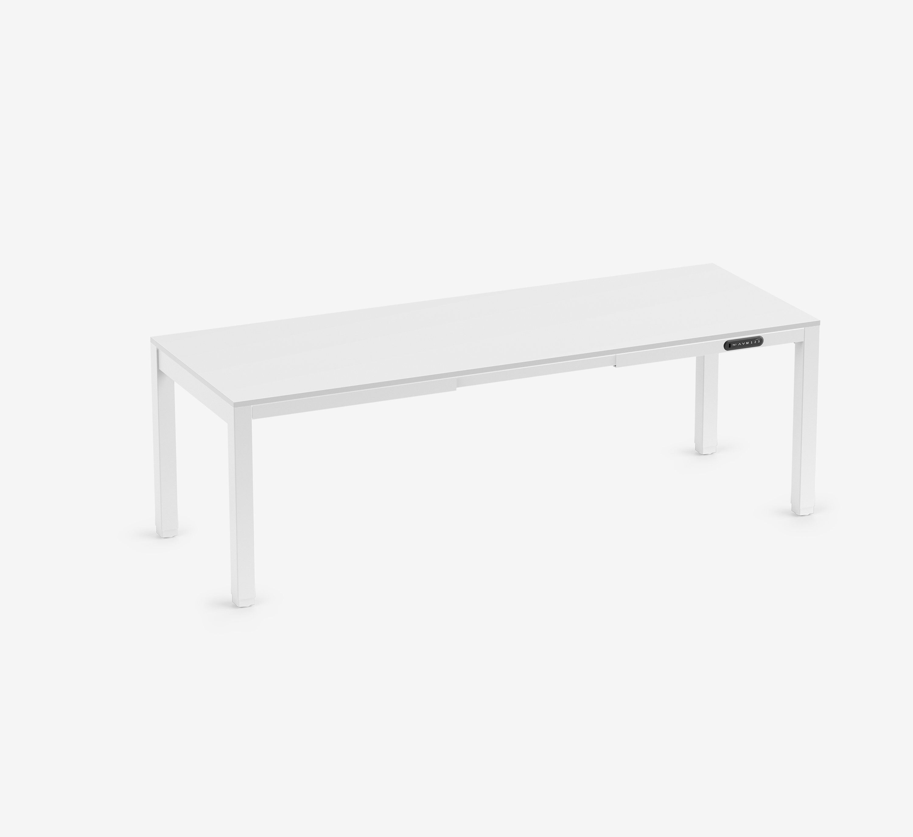 Scrivania PRIMUS a 4 gambe Bianco Bianco top 2200 x 800 x 25 mm