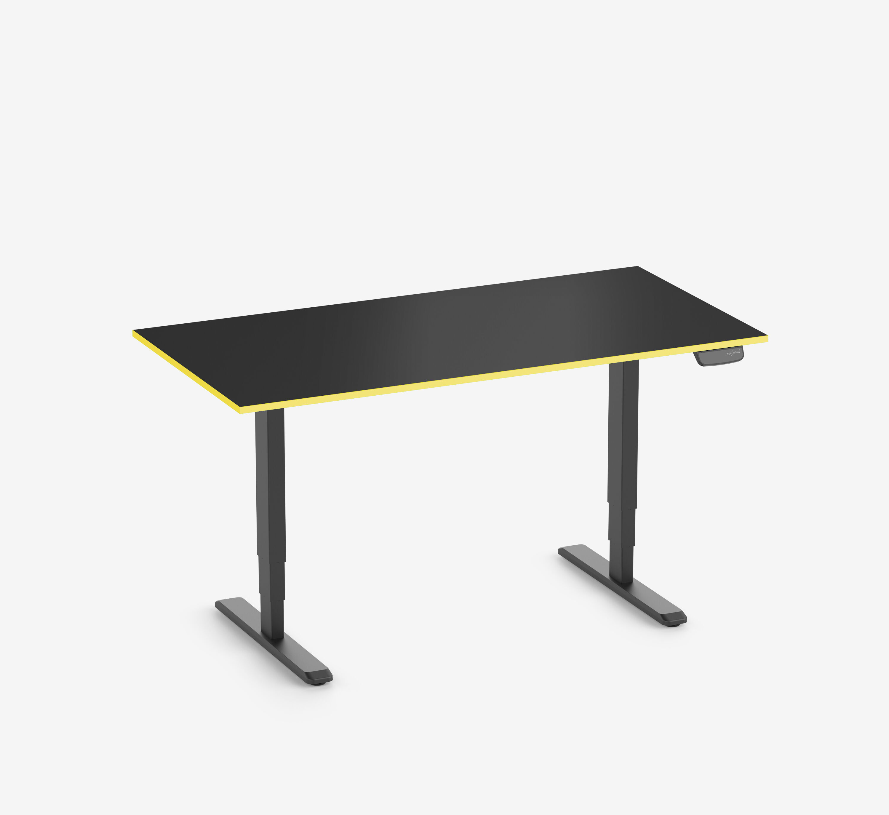 Scrivania da gaming PRIMUS Rettangolare, Nero Silk-Touch Yellow Cab 160x80