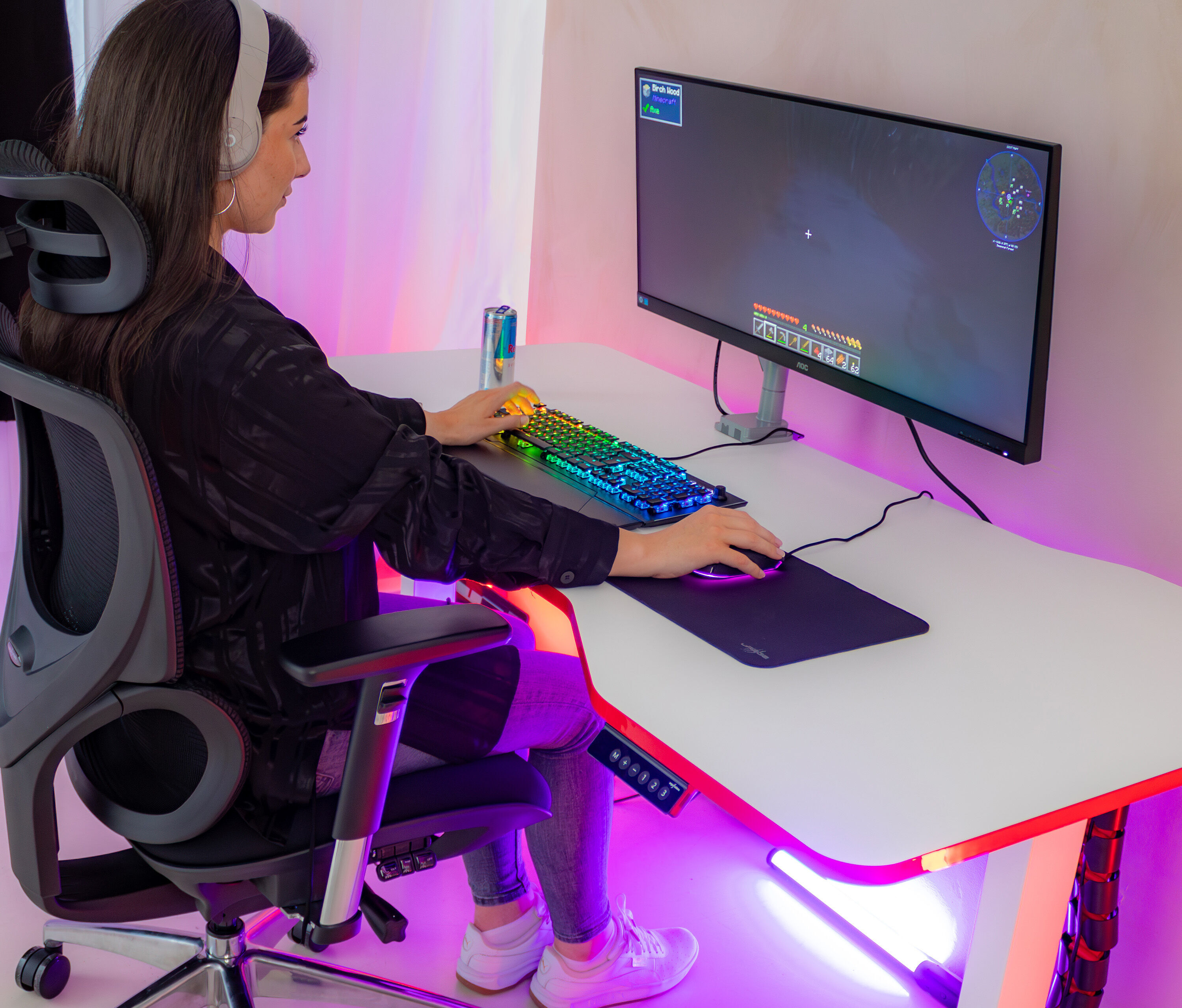 Scrivania da gaming FOKUS Nero 160x80 Rettangolare Sundown