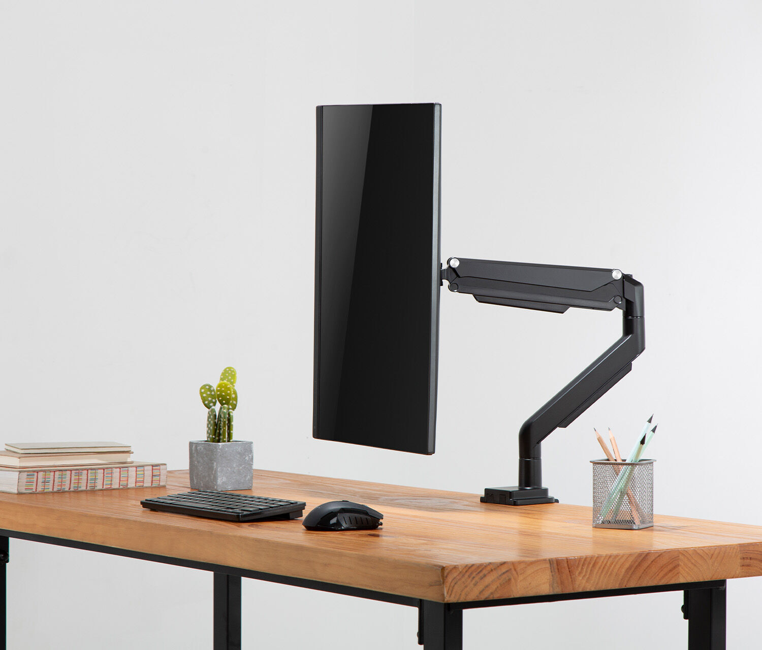 Braccio per monitor singolo a gas - nero