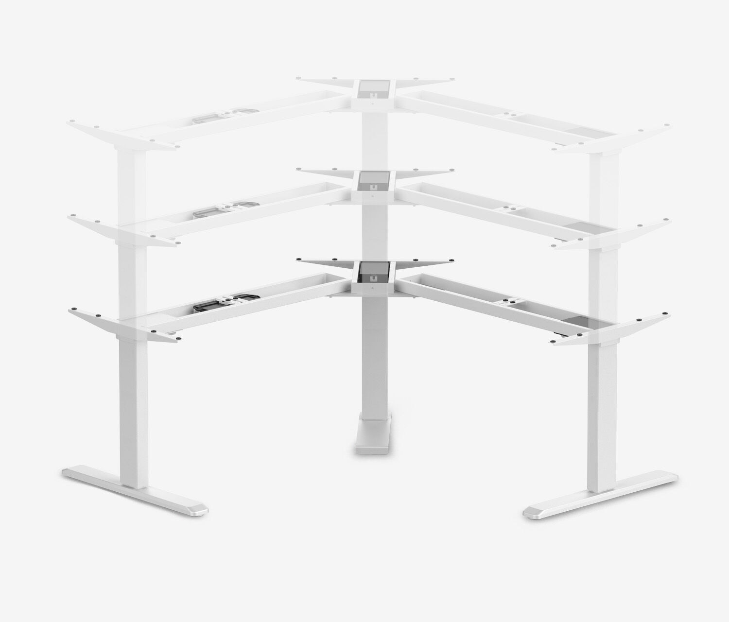 Scrivania angolare PRIMUS, Telaio Bianco, Piano 1800/800 x 1780/800 Bianco top