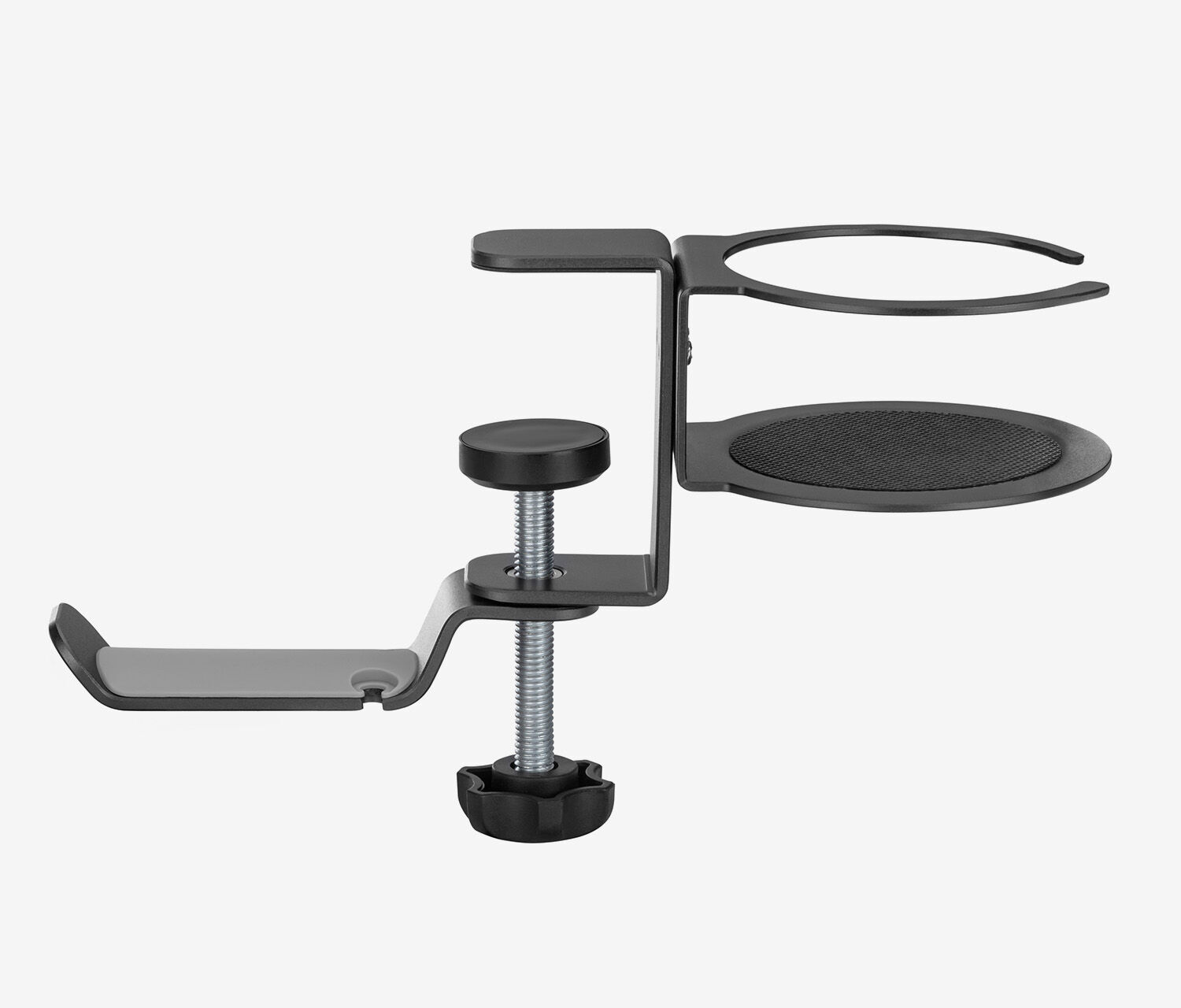 Supporto per headset con portabicchiere integrato