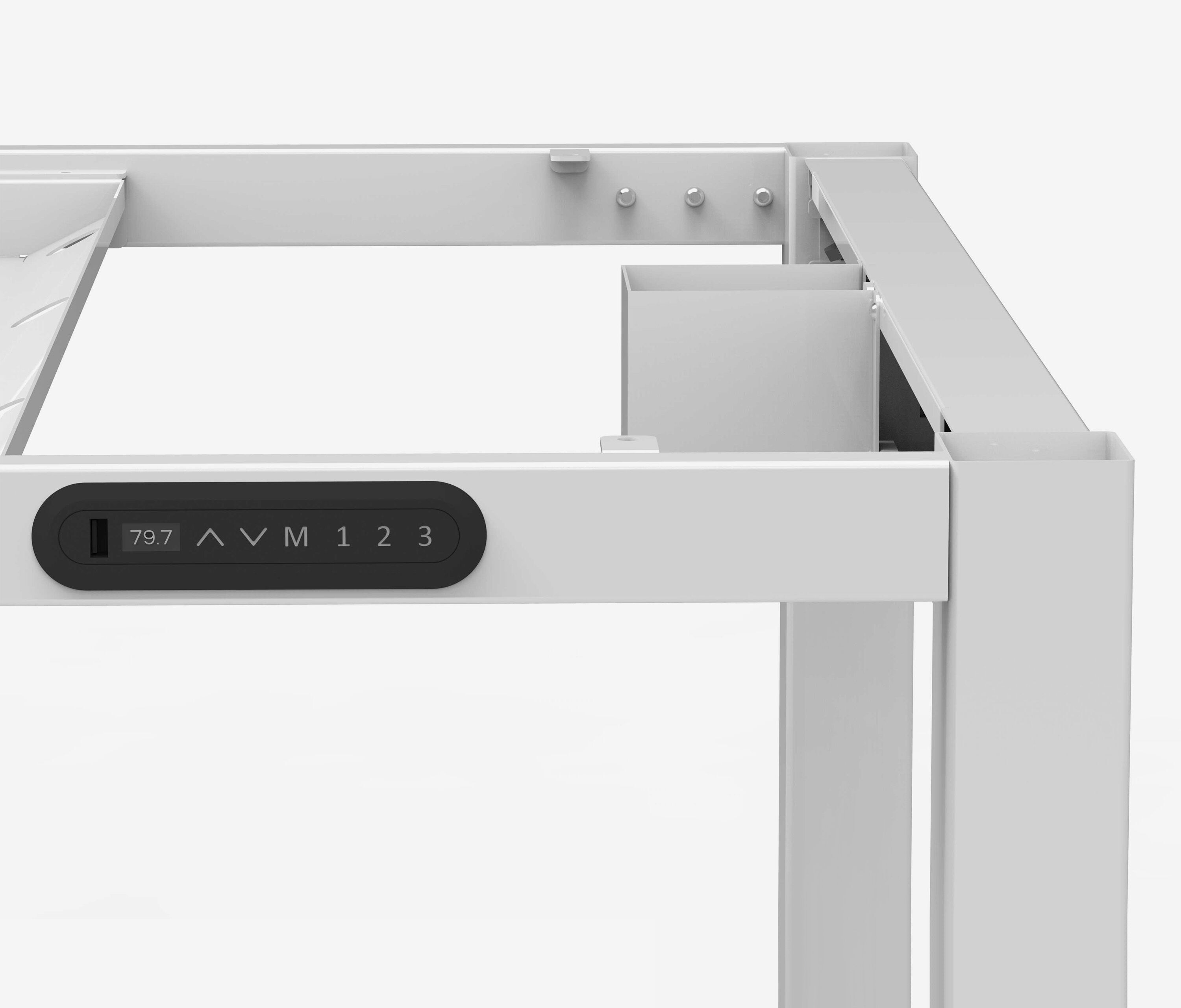 Scrivania PRIMUS a 4 gambe Bianco Grigio chiaro 1600 x 800 x 25 mm