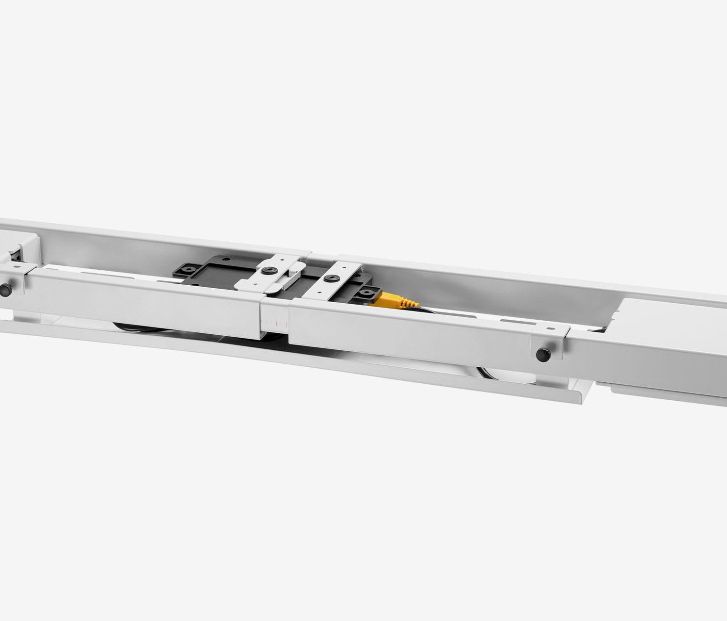 Scrivania a L PRIMUS, Telaio Bianco, Piano 1500 x 800 x 25 mm Betulla