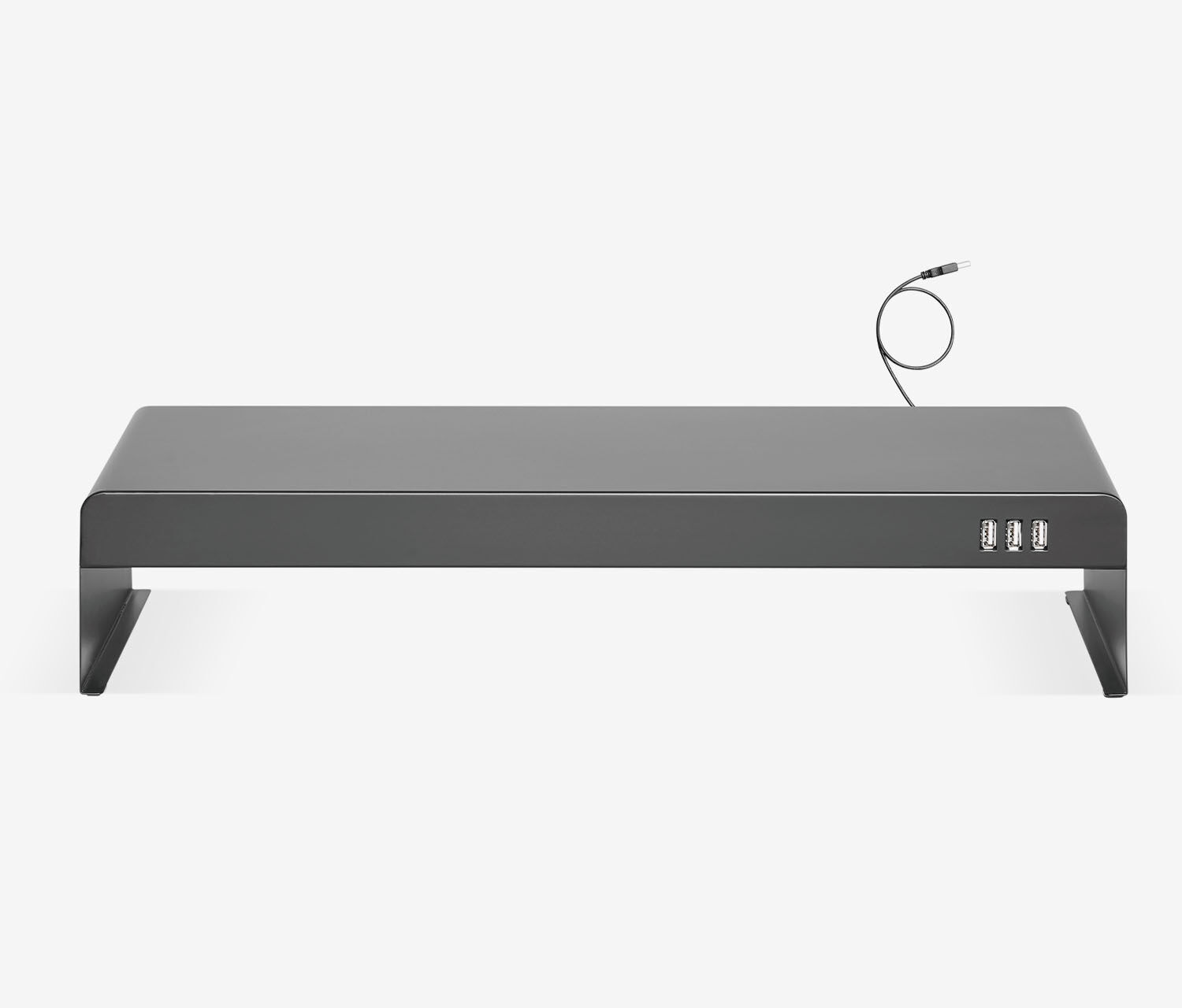 Rialzo per monitor in acciaio con hub USB a 3 porte