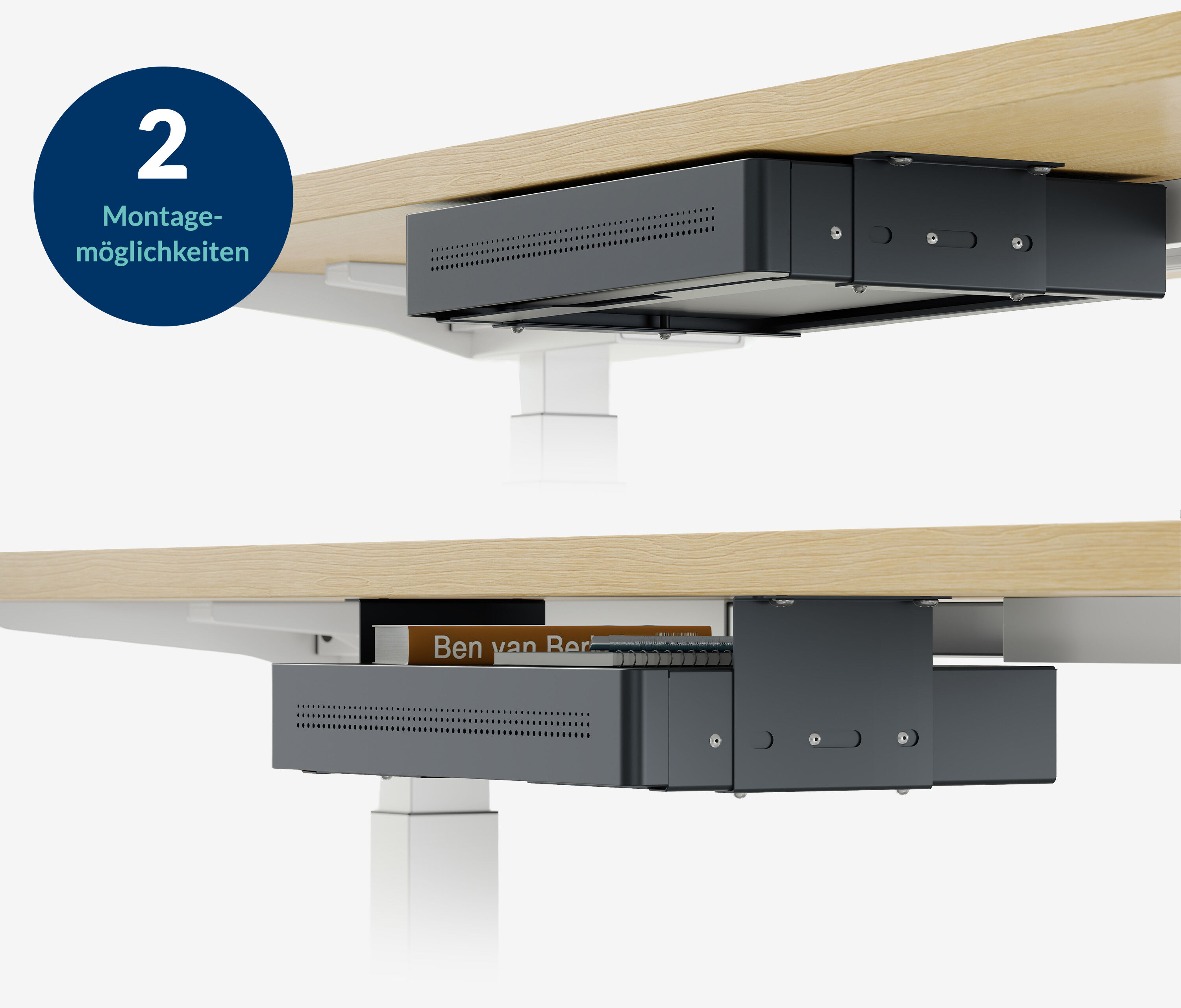 Cassetto sottopiano con caricatore USB Nero