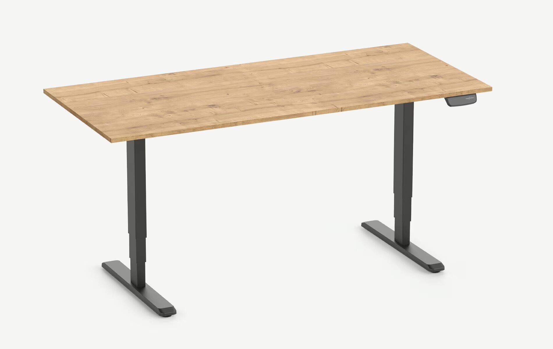 Scrivania rettangolare PRIMUS, Telaio Grigio, Piano 1200 x 700 x 19 mm Noce