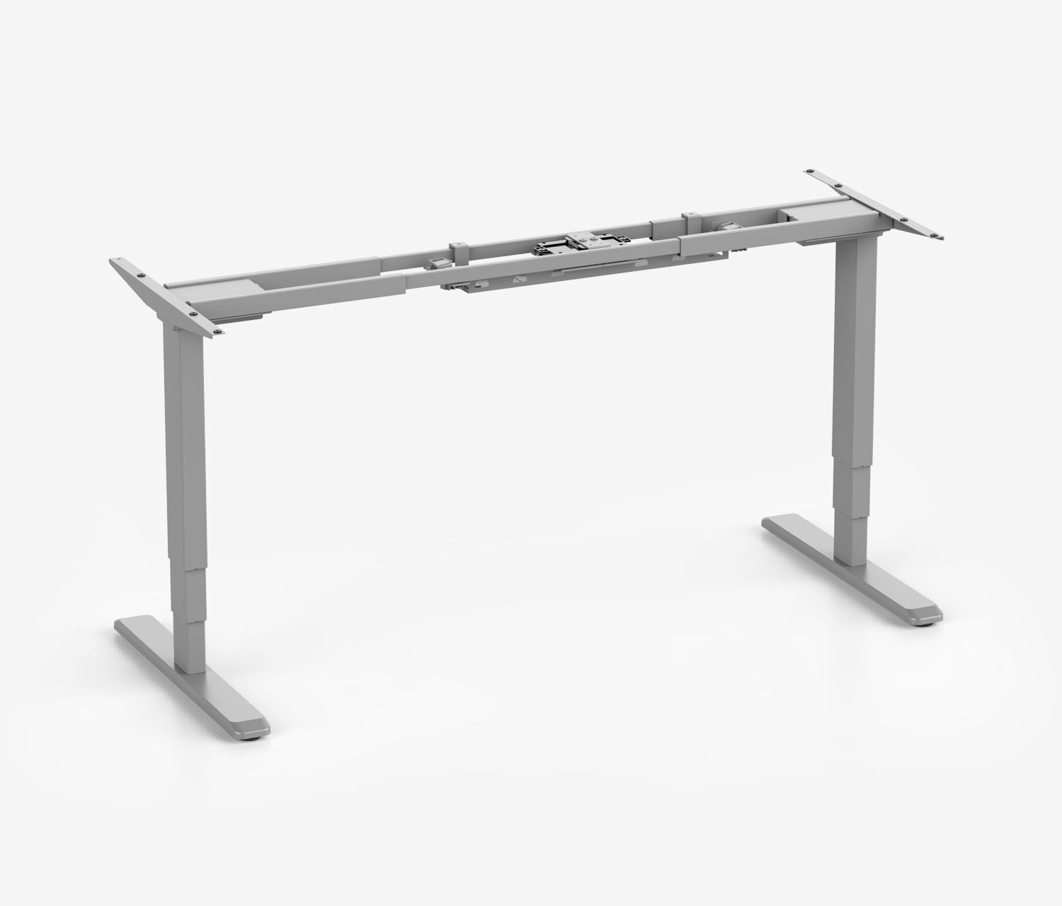 Scrivania PRIMUS con piano sagomato, Telaio Grigio 1600 x 800/1000 x 25 mm Betulla, Versione Sinistra