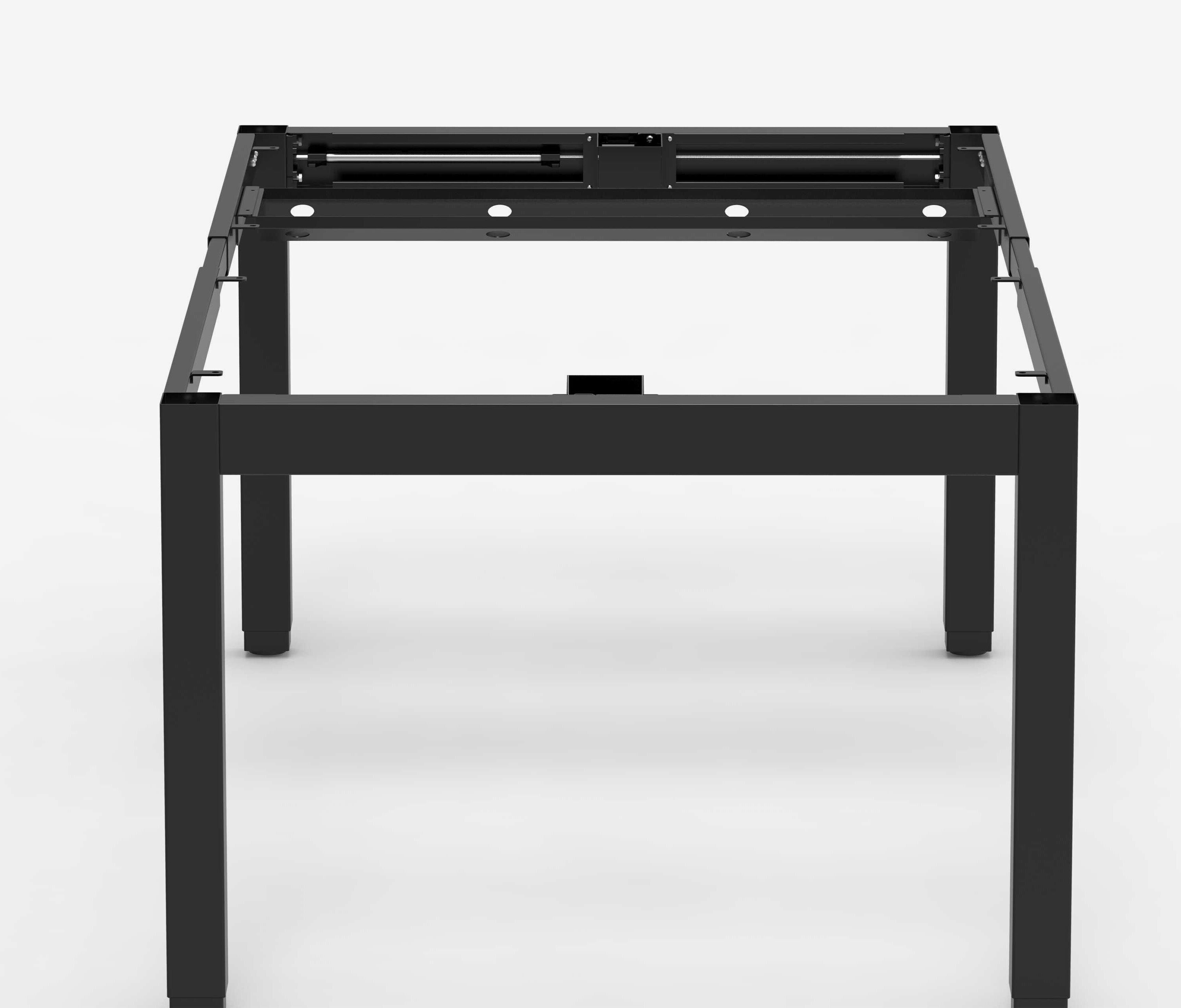 Scrivania PRIMUS a 4 gambe Nero Bianco top 1600 x 800 x 25 mm