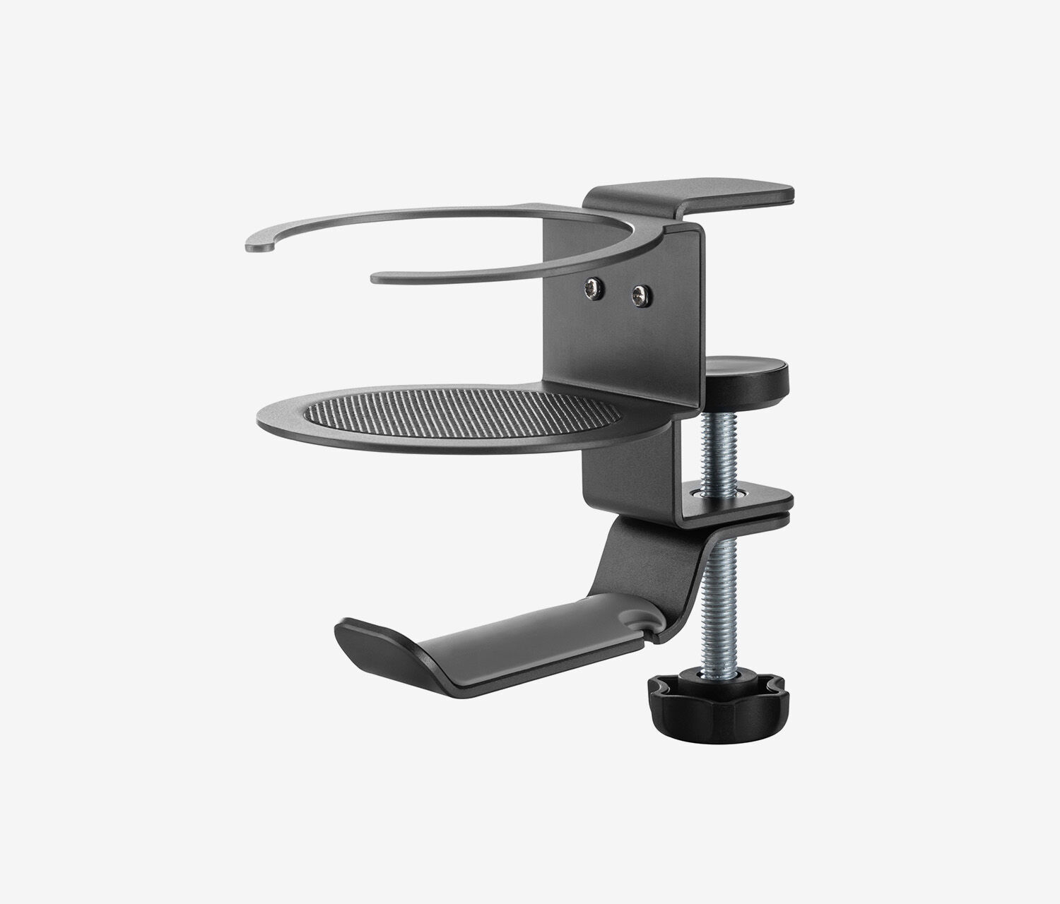 Supporto per headset con portabicchiere integrato