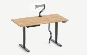 Scrivania PRIMUS + Slimline Cassetto, Spirale passacavi & Supporto