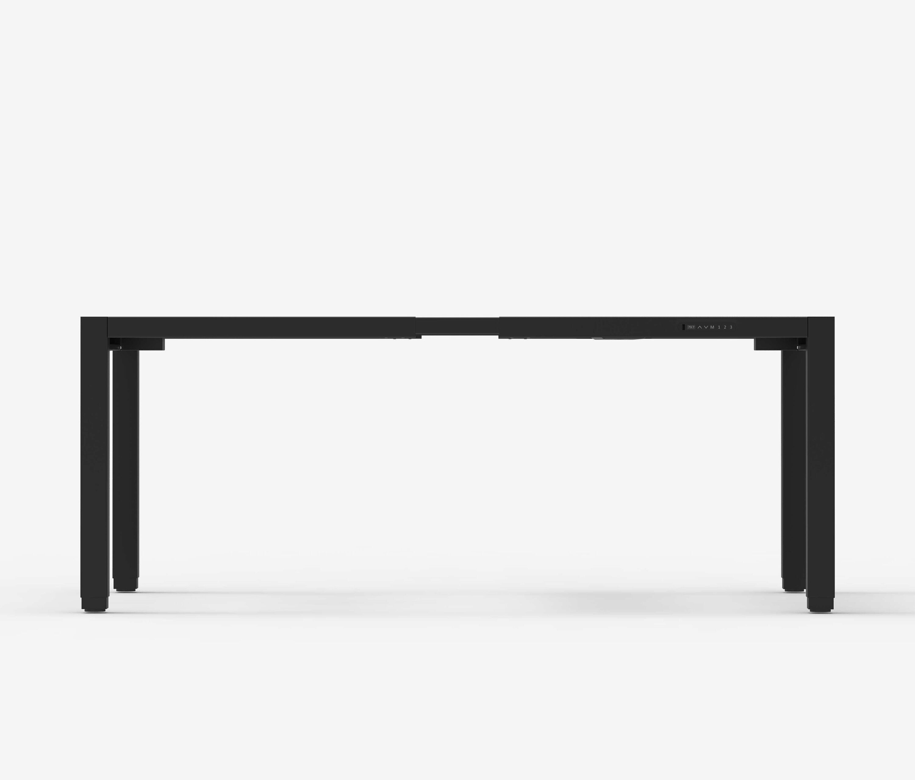 Scrivania PRIMUS a 4 gambe Nero Noce 2000 x 1000 x 25 mm