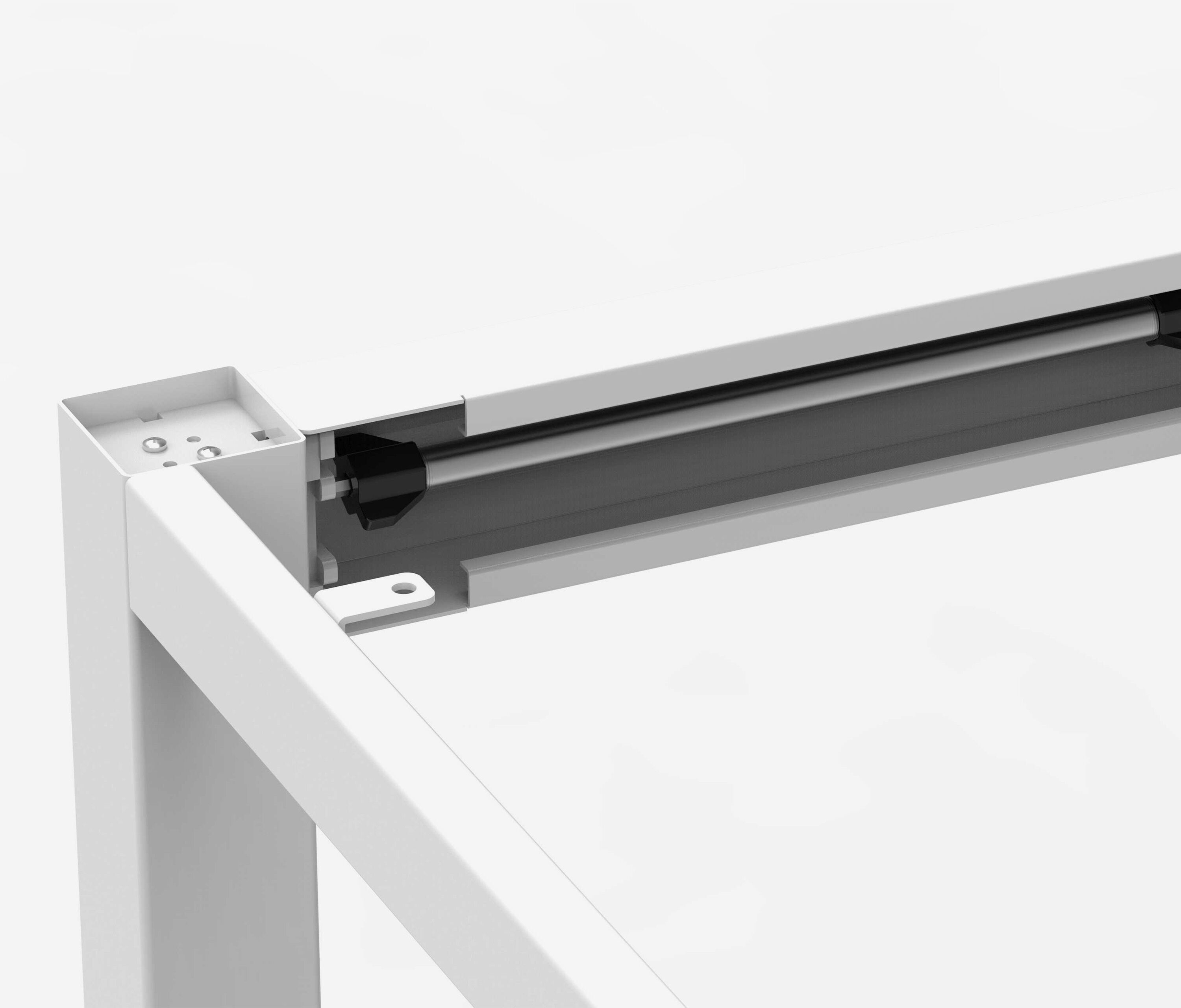 Scrivania PRIMUS a 4 gambe Bianco Bianco top 2200 x 800 x 25 mm