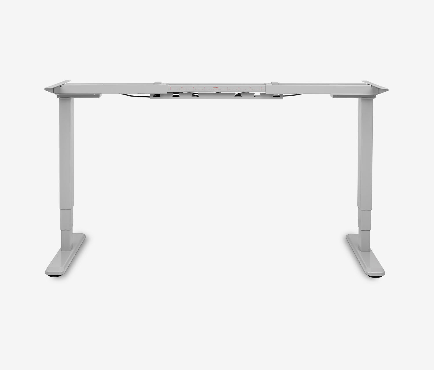 Scrivania PRIMUS con piano sagomato, Telaio Grigio 1600 x 800/1000 x 25 mm Betulla, Versione Sinistra