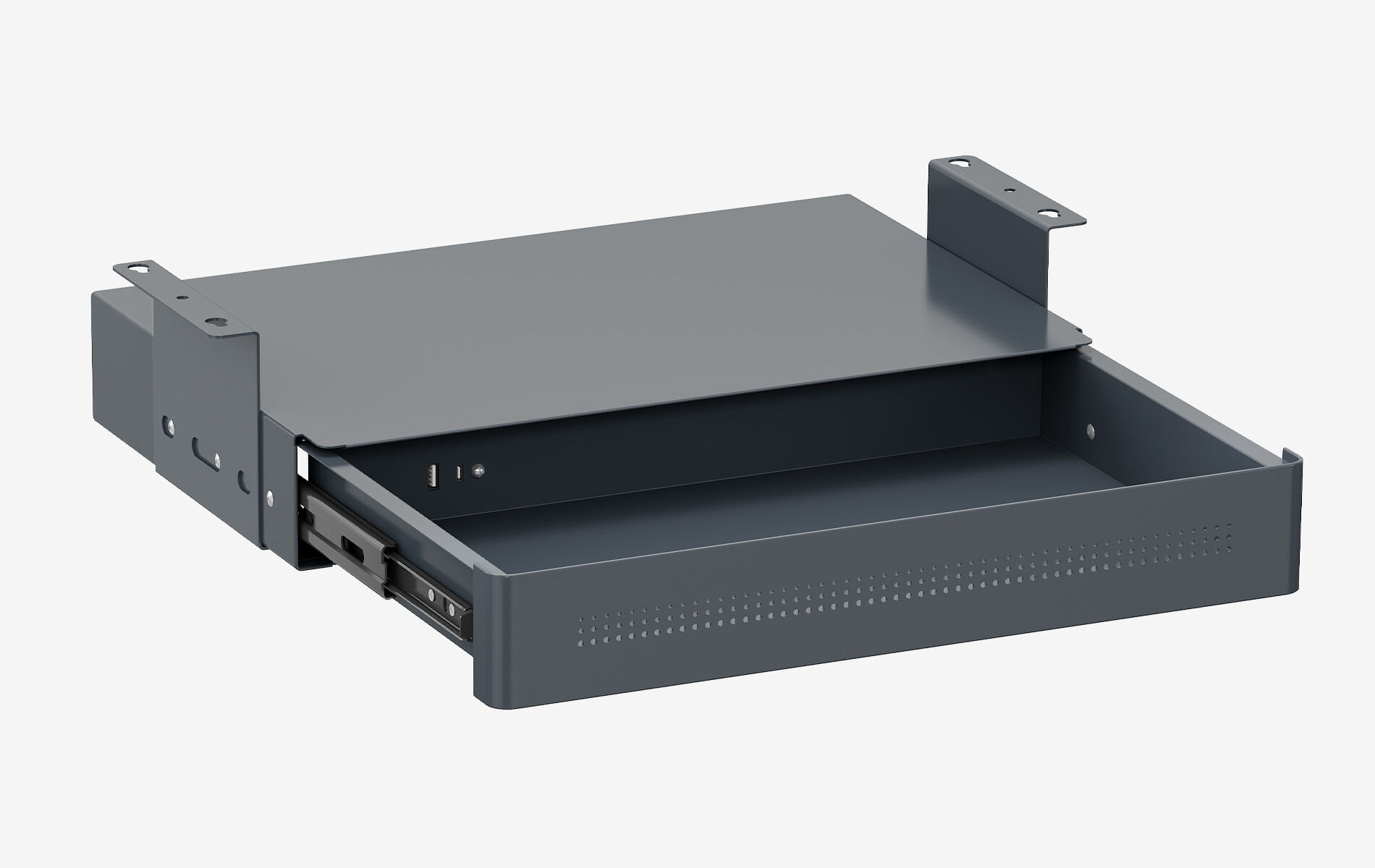Cassetto sottopiano con caricatore USB Nero