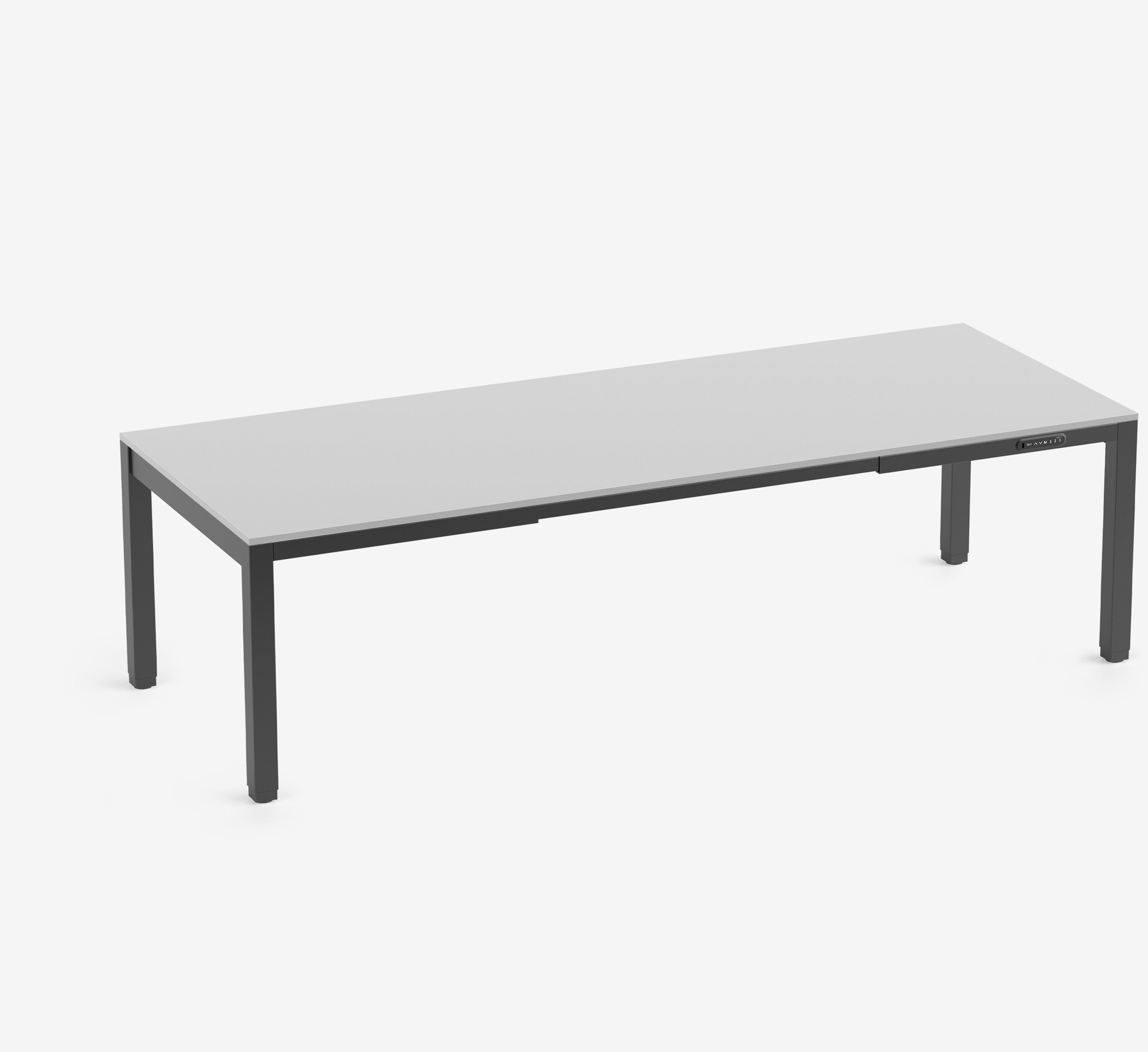 Scrivania PRIMUS a 4 gambe Nero Grigio chiaro 2600 x 1000 x 25 mm