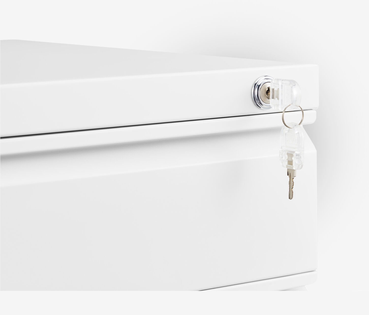 Cassettiera su ruote in metallo Bianco - senza Pannello di copertura