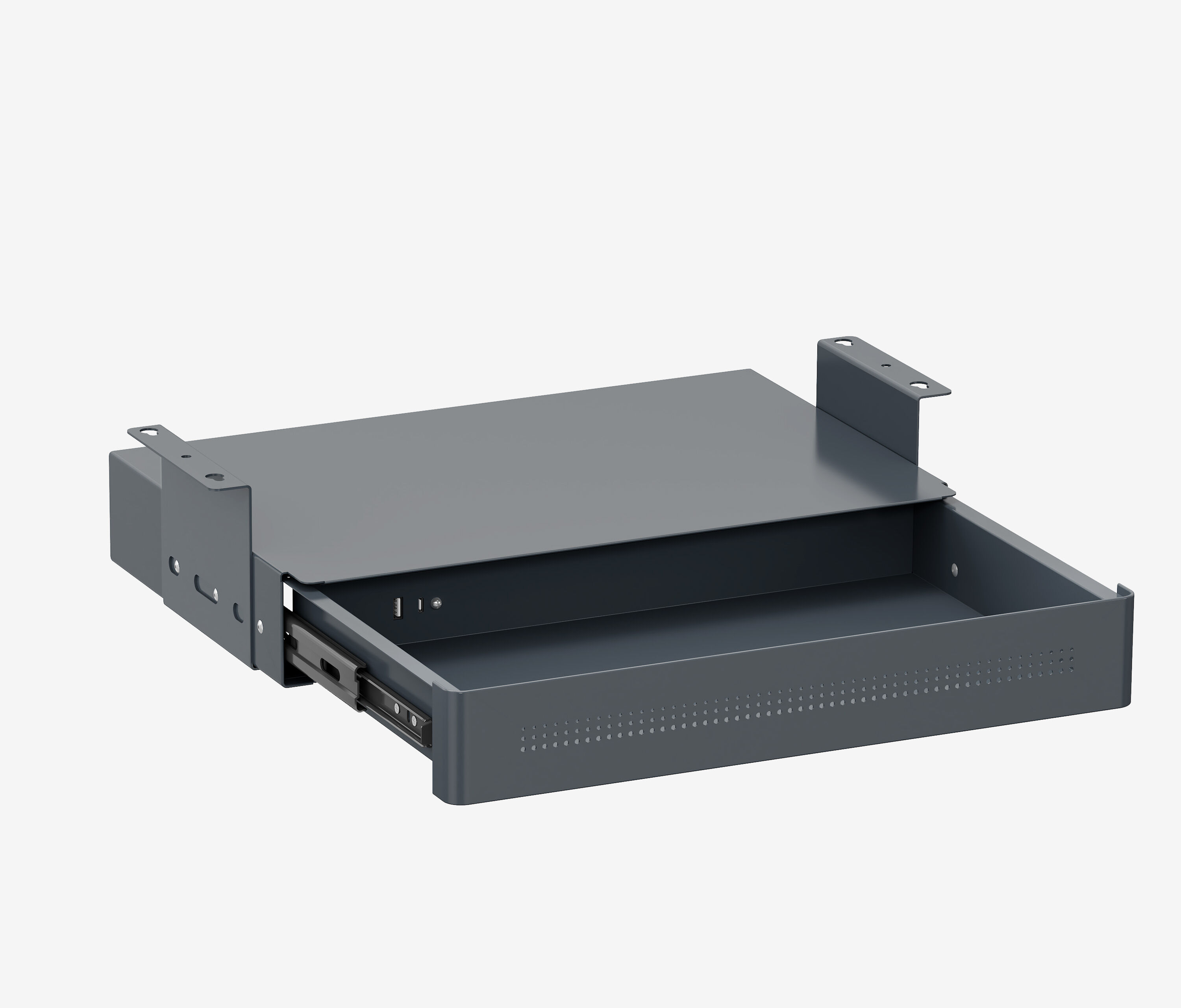 Cassetto sottopiano con caricatore USB Nero
