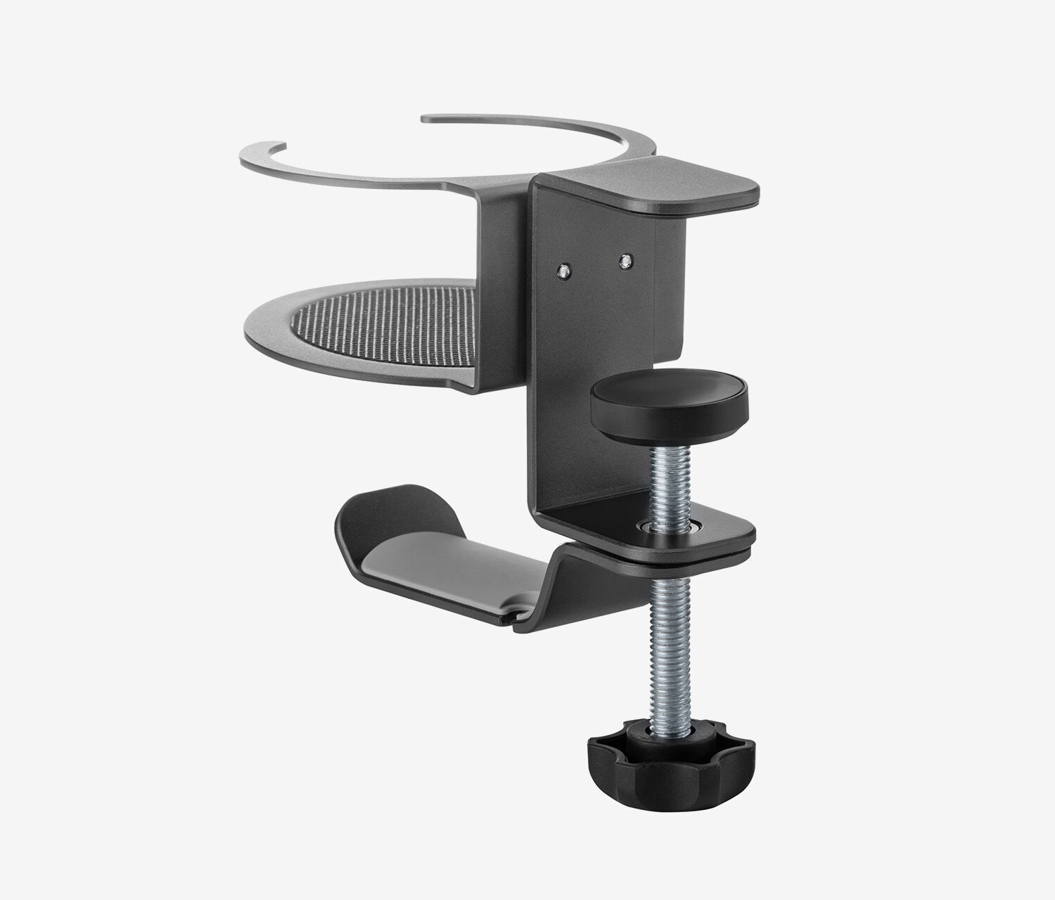 Supporto per headset con portabicchiere integrato