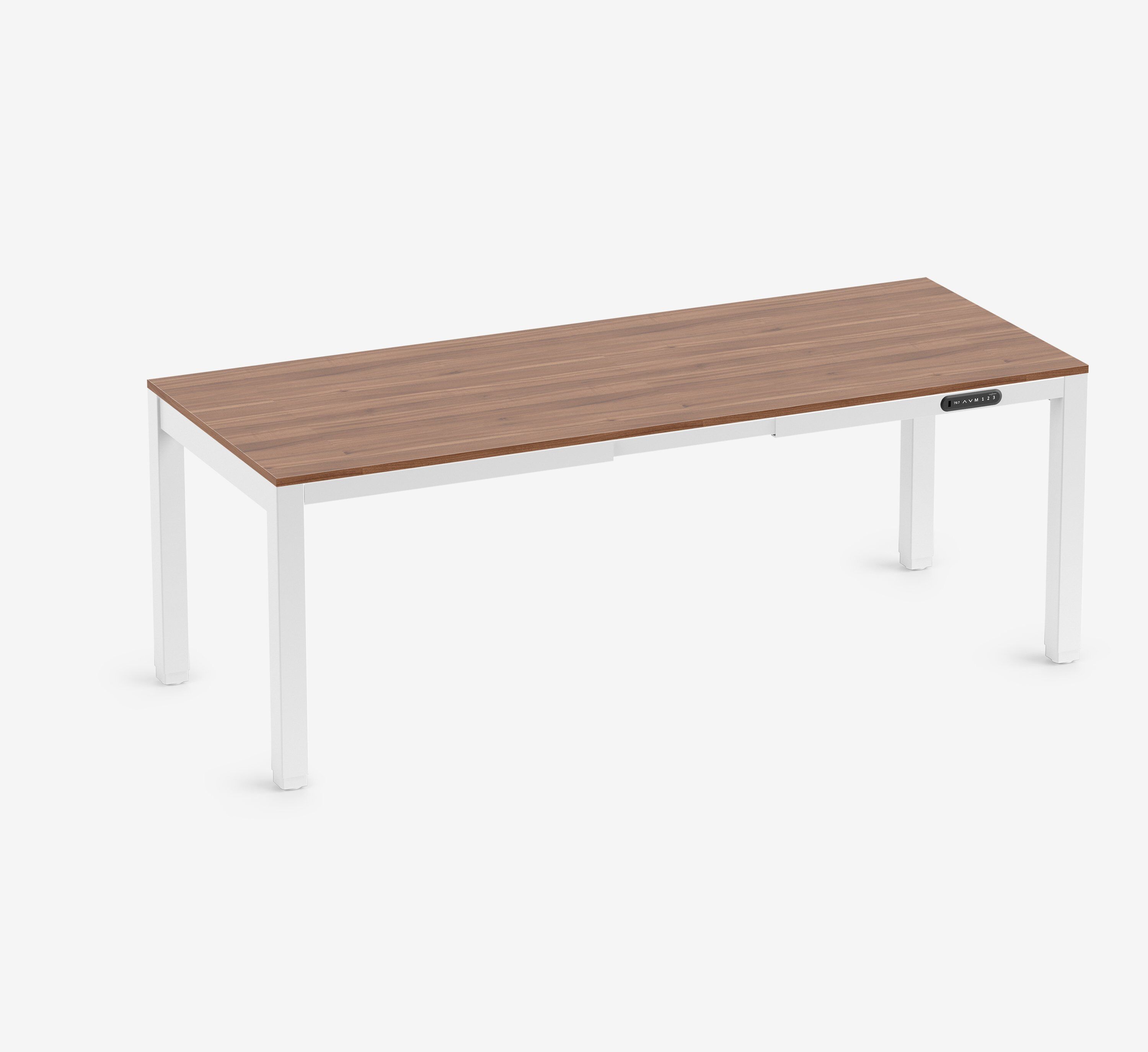 Scrivania PRIMUS a 4 gambe Bianco Noce 2000 x 800 x 25 mm
