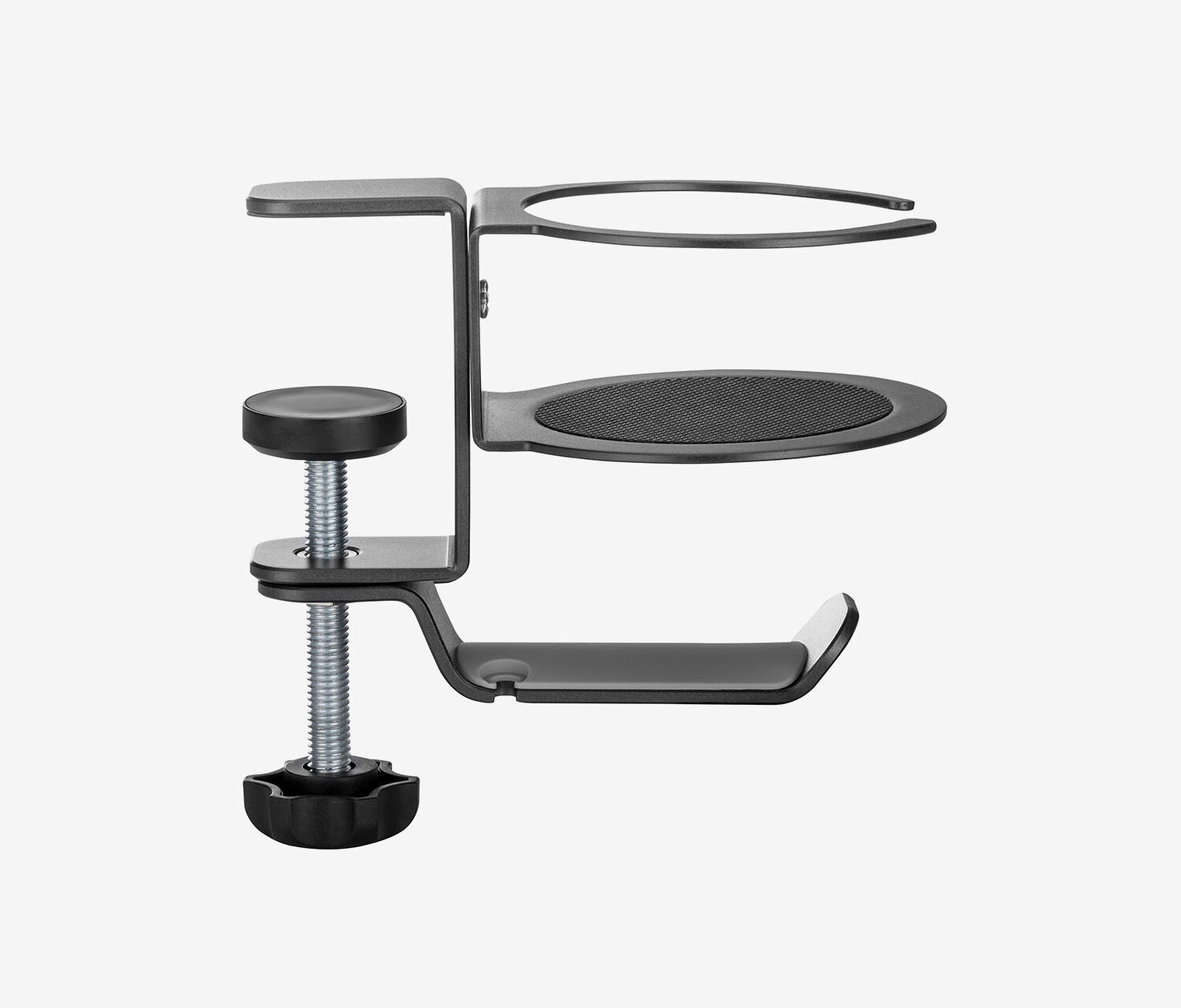 Supporto per headset con portabicchiere integrato