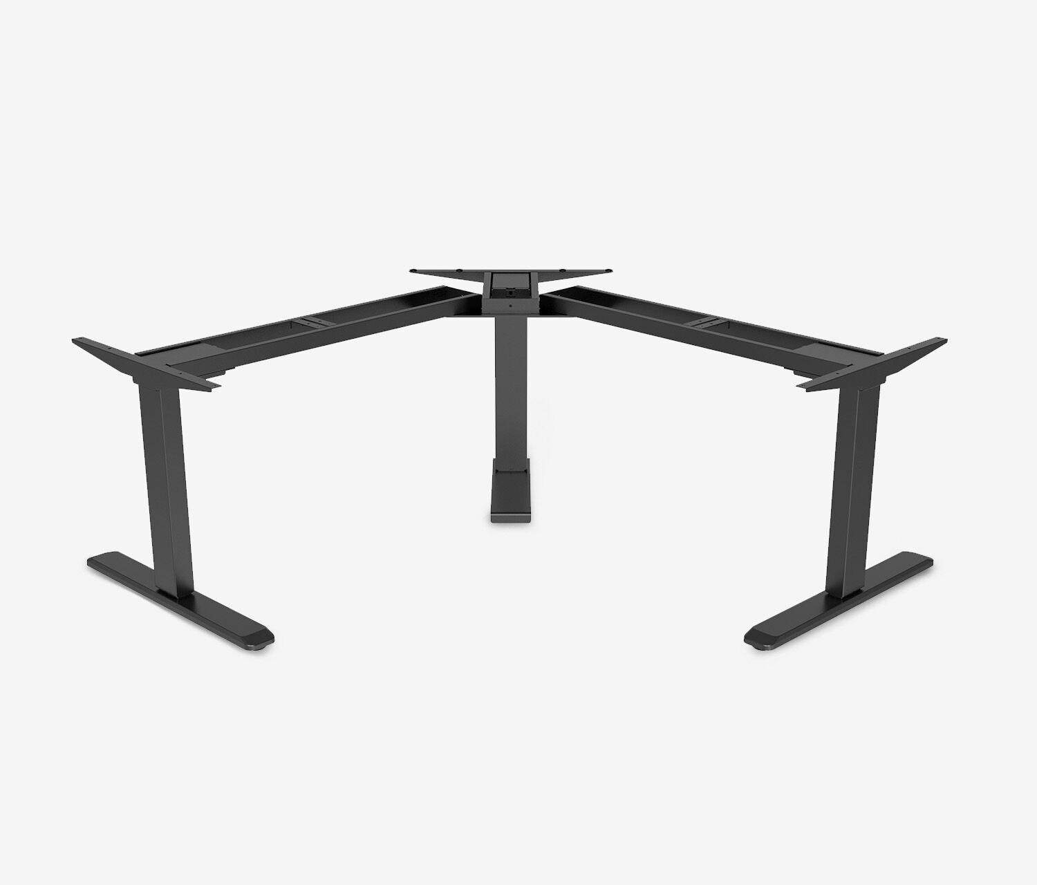 Scrivania angolare PRIMUS, Telaio Nero, Piano 1800/800 x 1780/800 Bianco top