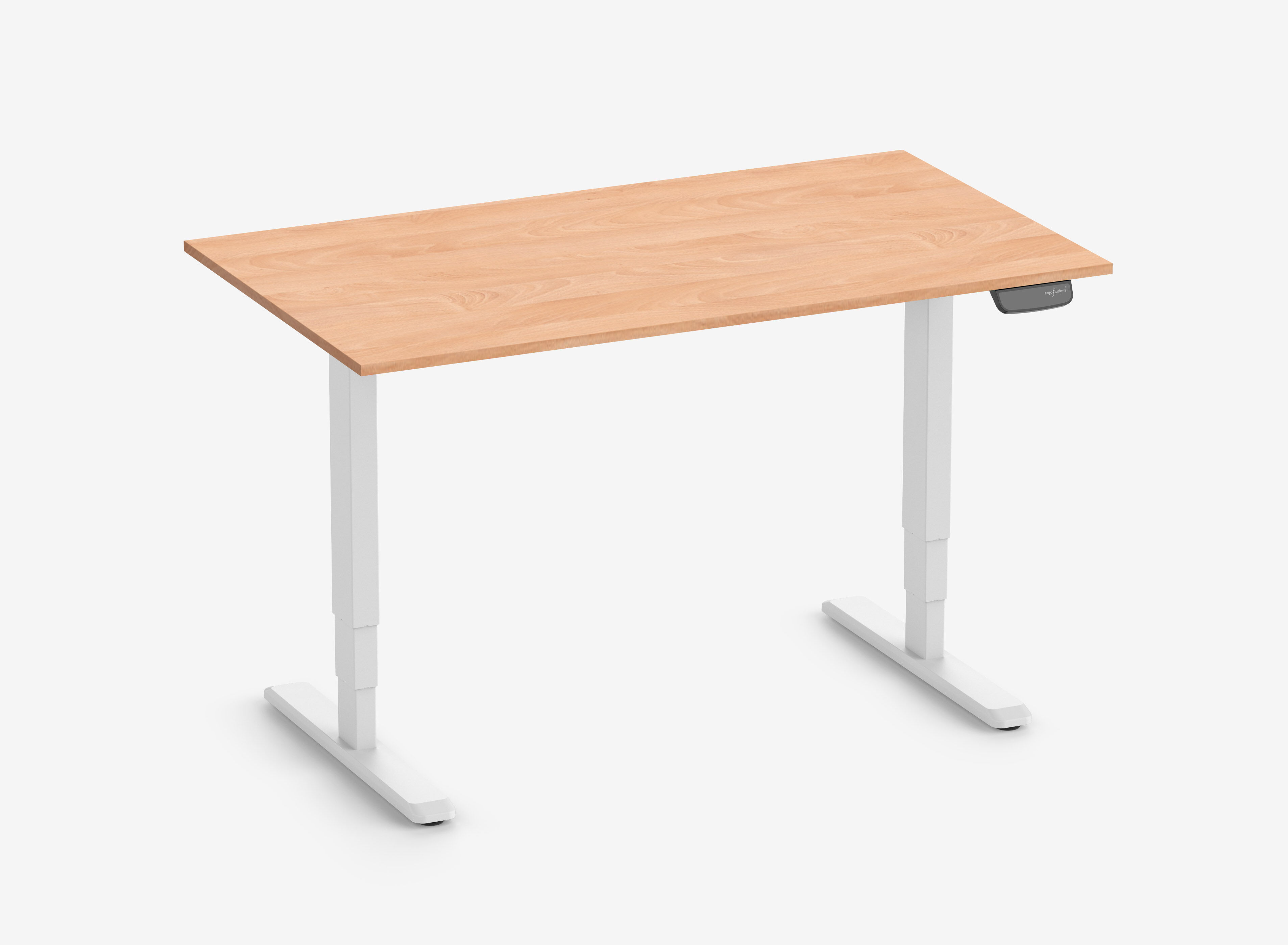 Scrivania rettangolare PRIMUS, Telaio Bianco, Piano 1400 x 800 x 19 mm Faggio