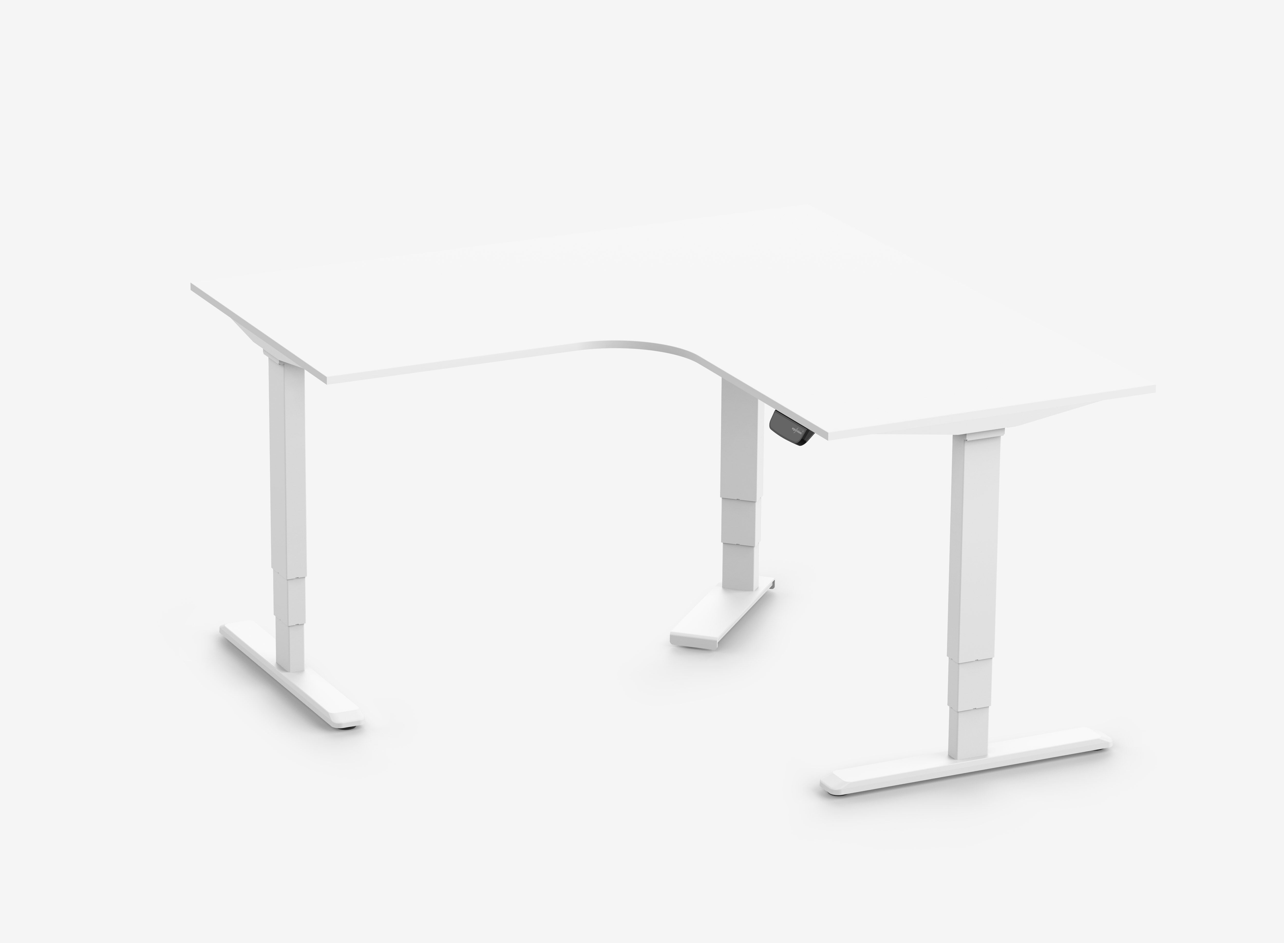 Scrivania angolare PRIMUS, Telaio Bianco, Piano 1800/800 x 1780/800 Bianco top