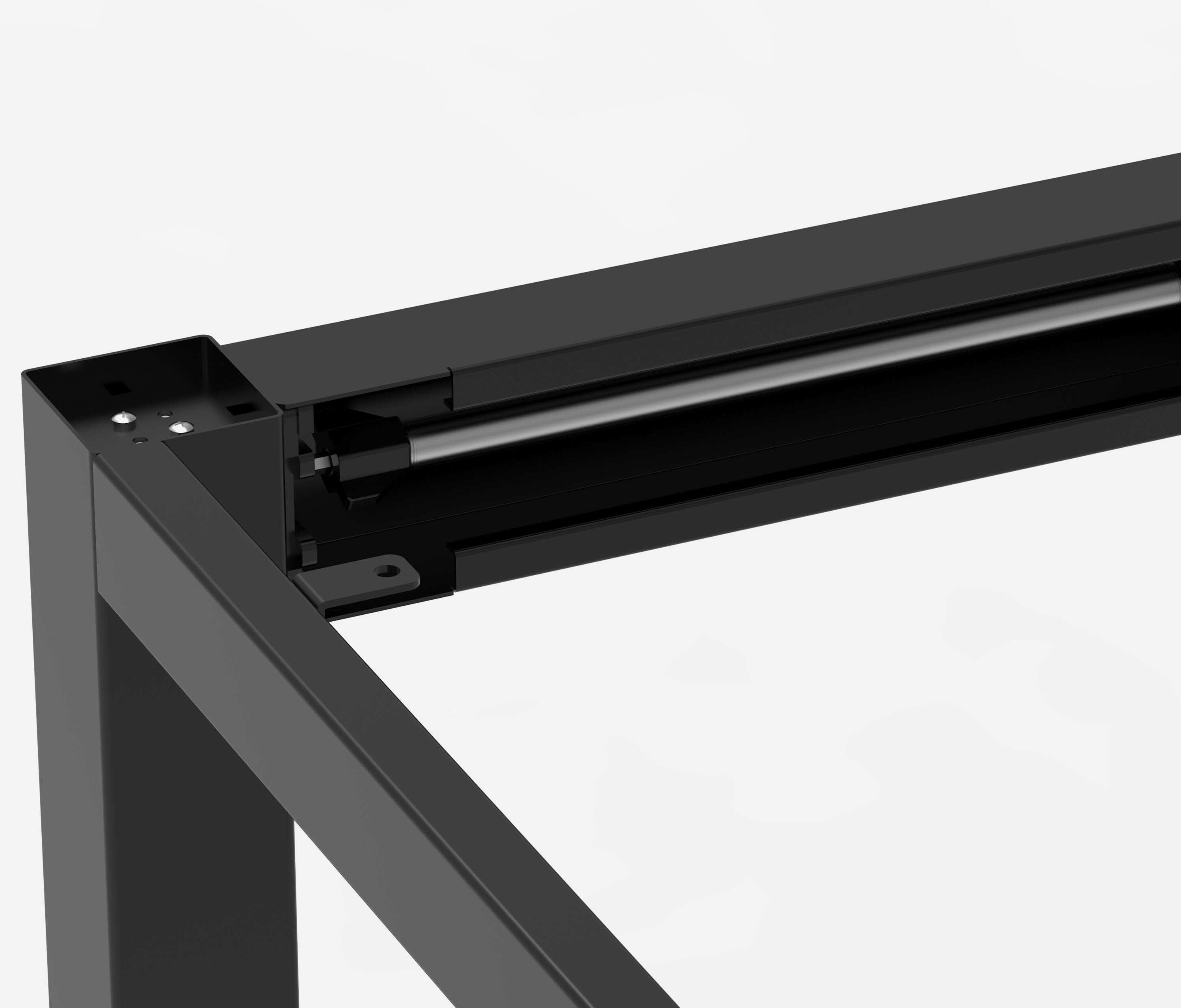 Scrivania PRIMUS a 4 gambe Nero Rovere 2600 x 1000 x 25 mm