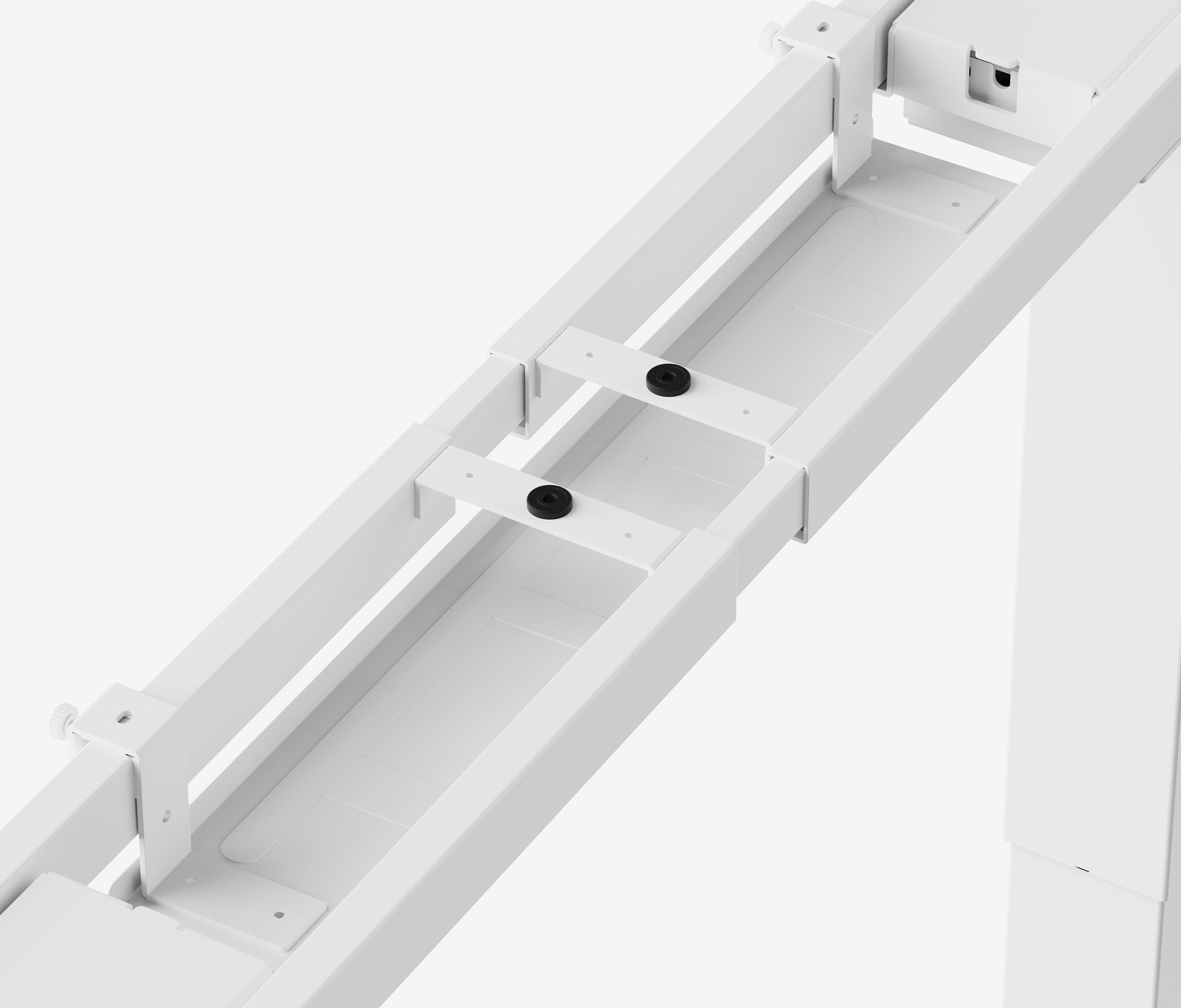 Scrivania rettangolare PRIMUS, Telaio Bianco, Piano 1400 x 800 x 19 mm Noce